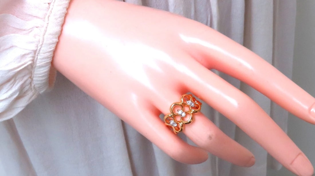 .20ct Natural Diamonds Circles Loop ring 14kt Gold - 7