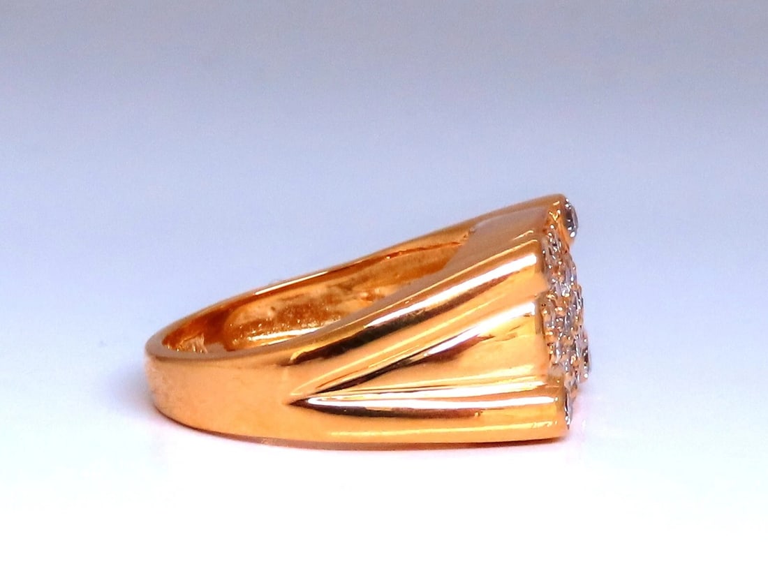 .60ct Natural Diamonds Rectangular Deck Signet Ring 18kt Gold - 3