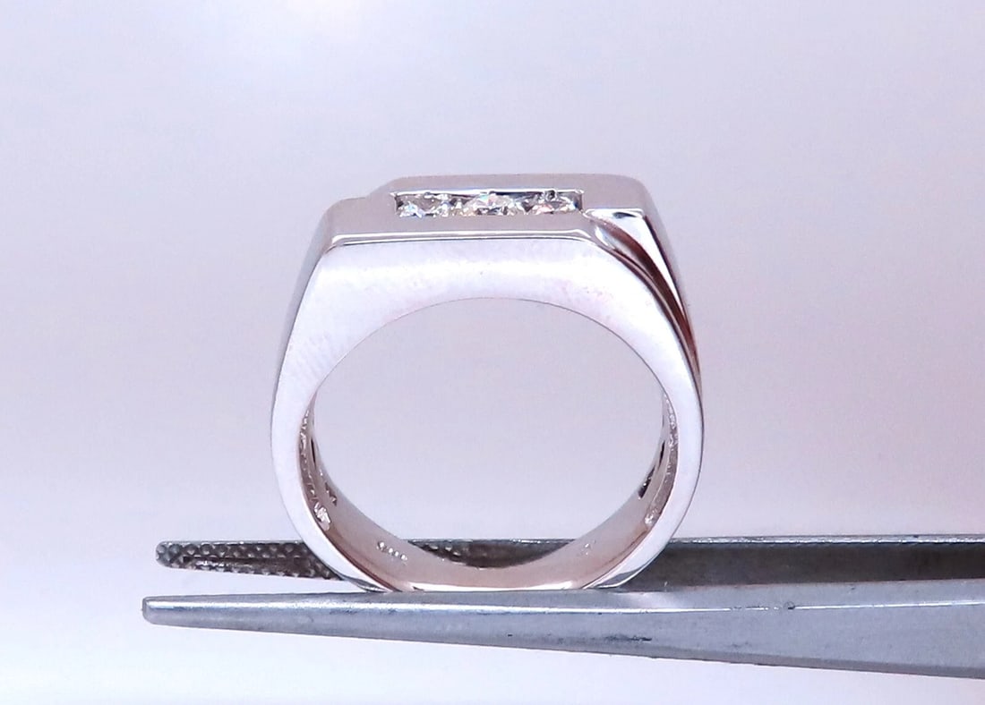 .55ct. mens natural round diamond solitaire ring 14kt Gold Mod Deco - 4