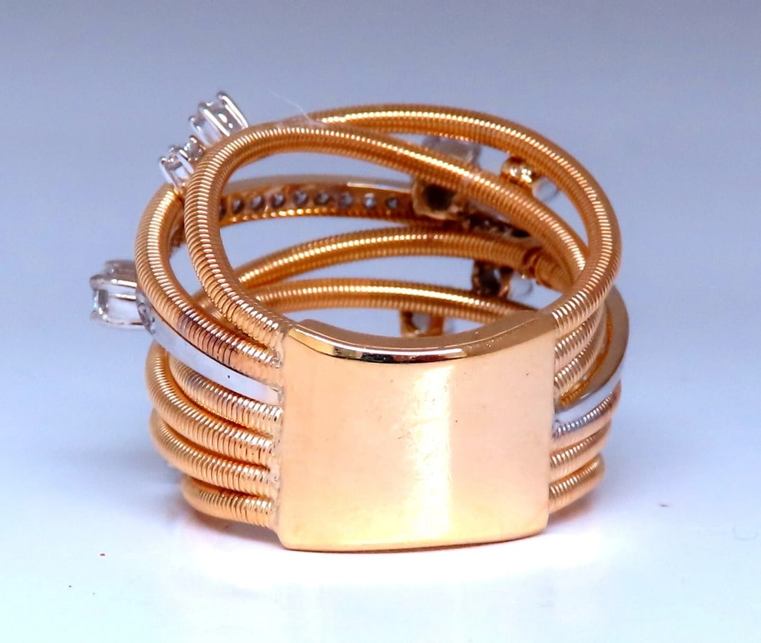 1.02ct Natural Diamonds On Coil Wire Wrap Ring 14kt Gold - 5