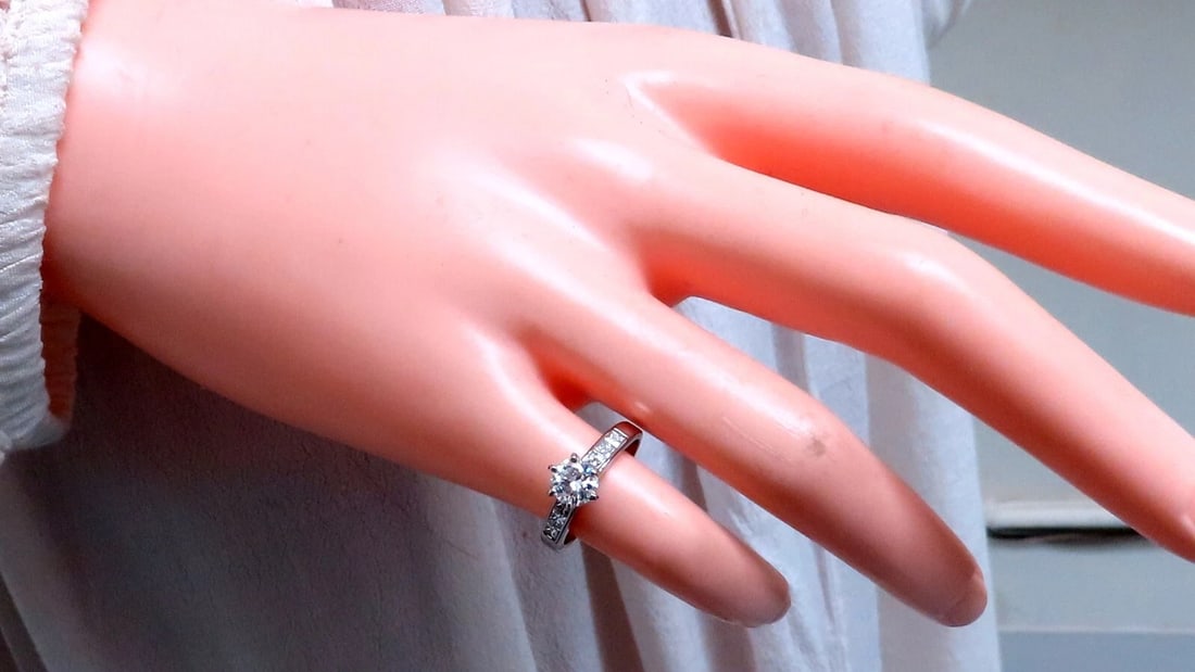 GIA Certified .58ct Natural Round Diamond solitaire ring G/Si1 - 5