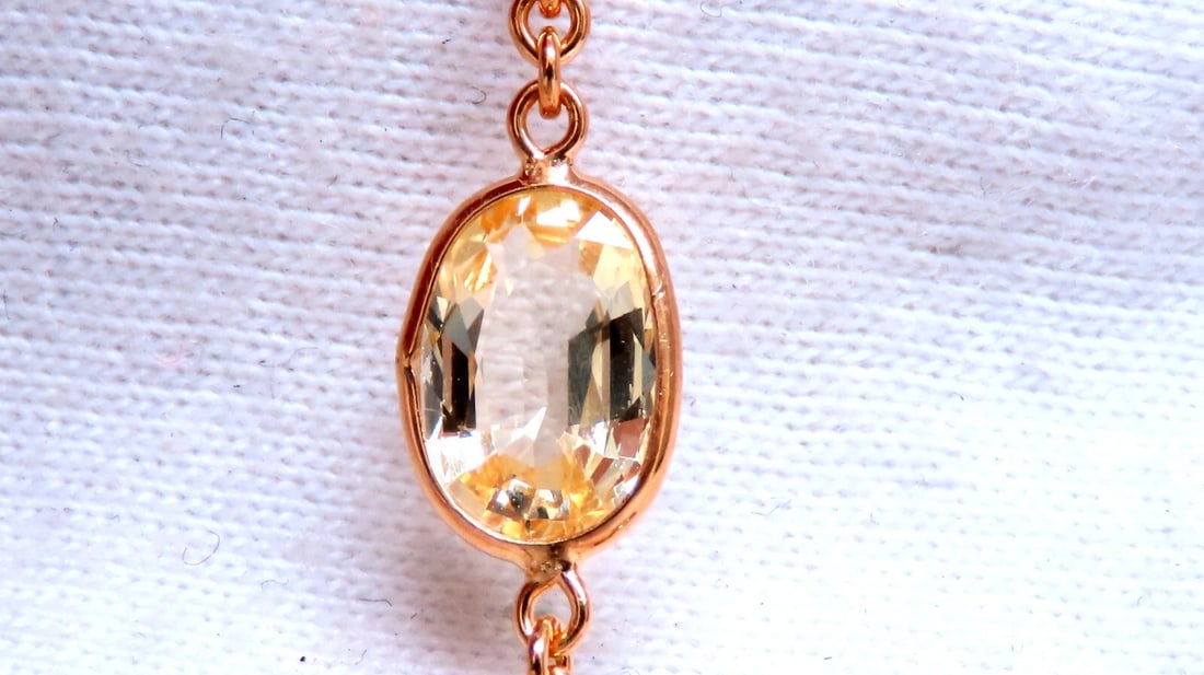 15ct Natural Sapphire Aquamarine Amethyst Yard Necklace 14kt Gold ** - 8