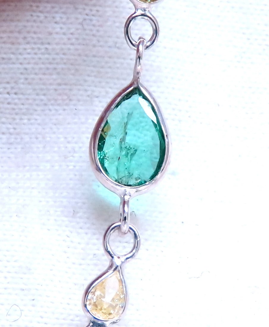 18.50ct. Natural Emeralds Diamonds Yard Necklace 14kt ** - 9