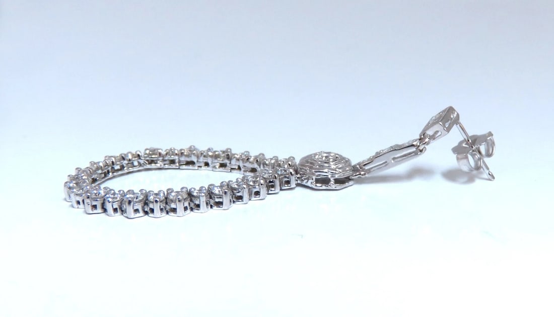 2ct. natural round diamonds Flexible Dangle Earrings 14kt Gold** - 3