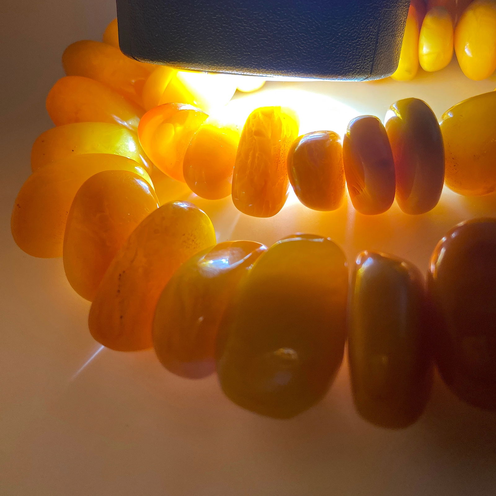 Grand Unique Vintage Amber Bracelet made from Rough in shape Amber beads - 5