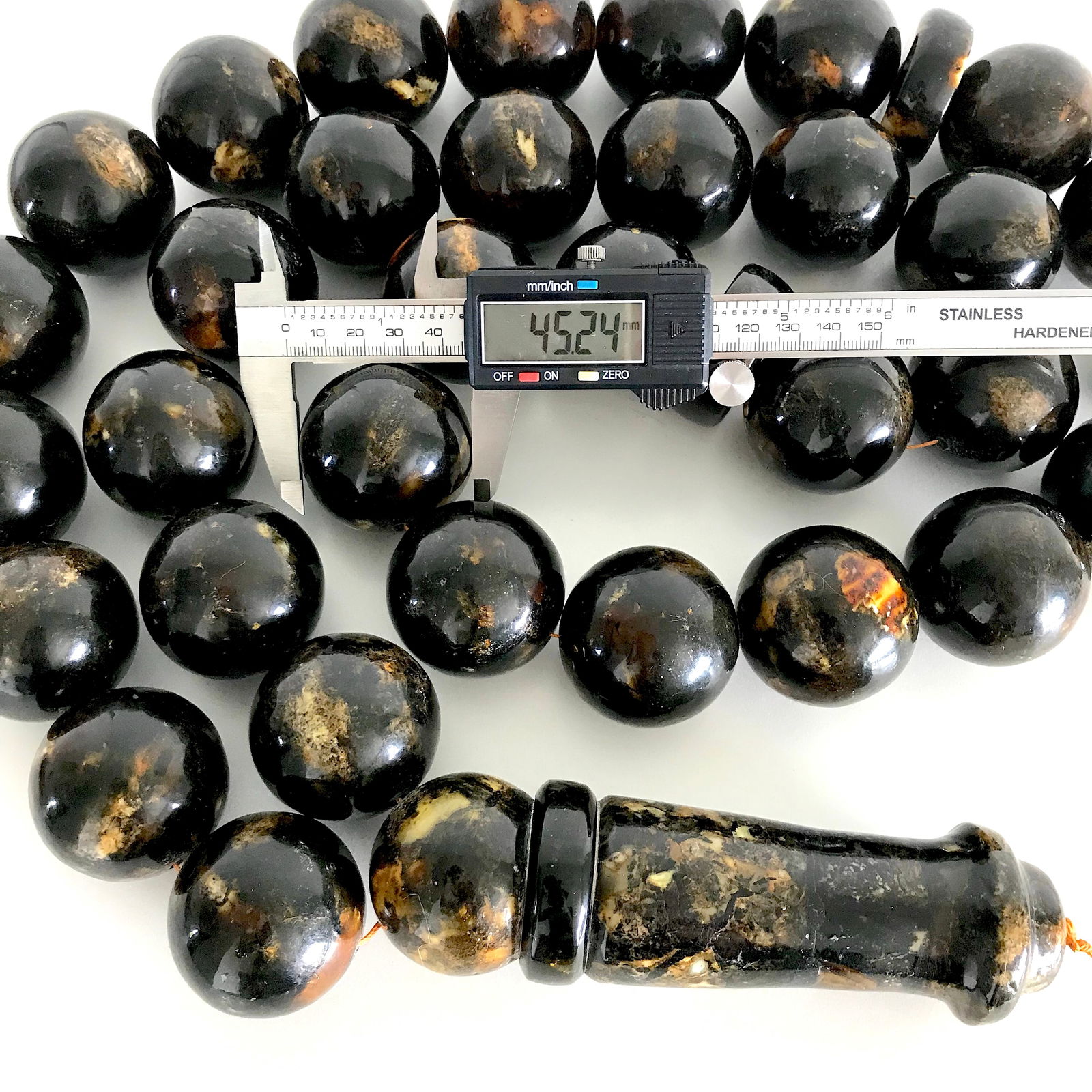 Unique and Stunning Amber Tesbih made from Round Amber beads - 8