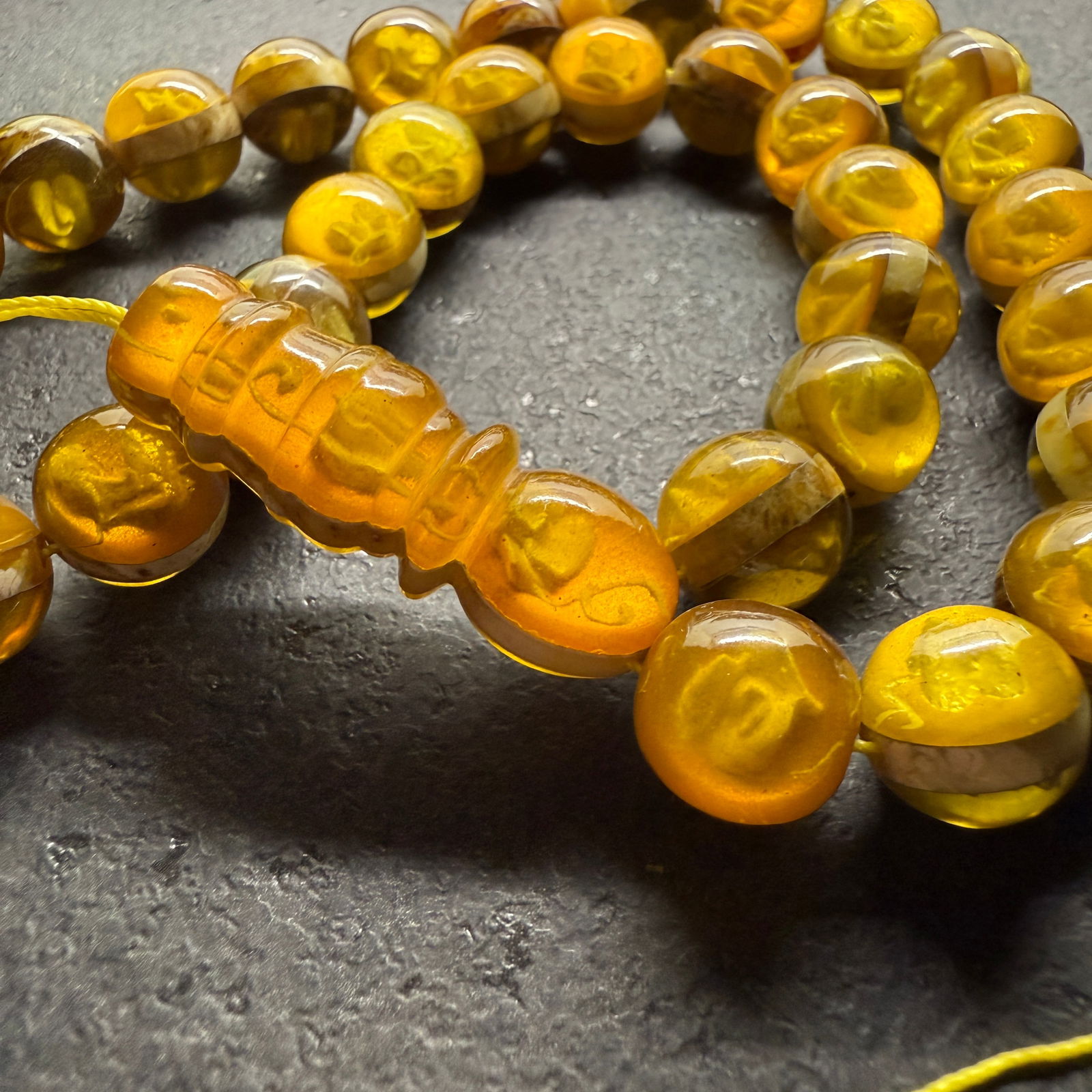 Unique and Fascinating Amber Tesbih made from Round Amber beads - 4