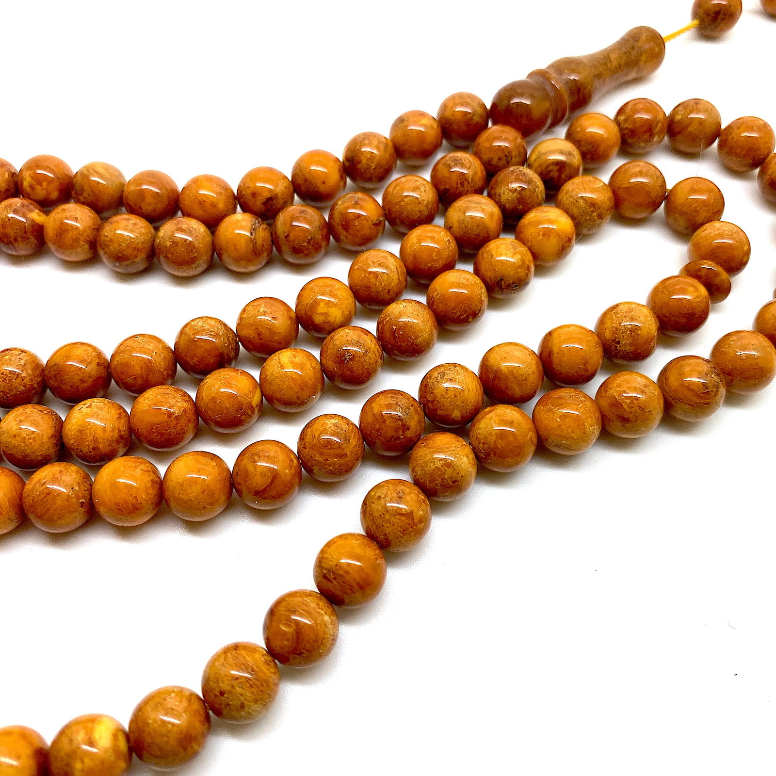 Unique and Staggering Amber Tesbih made from Round Amber beads - 7