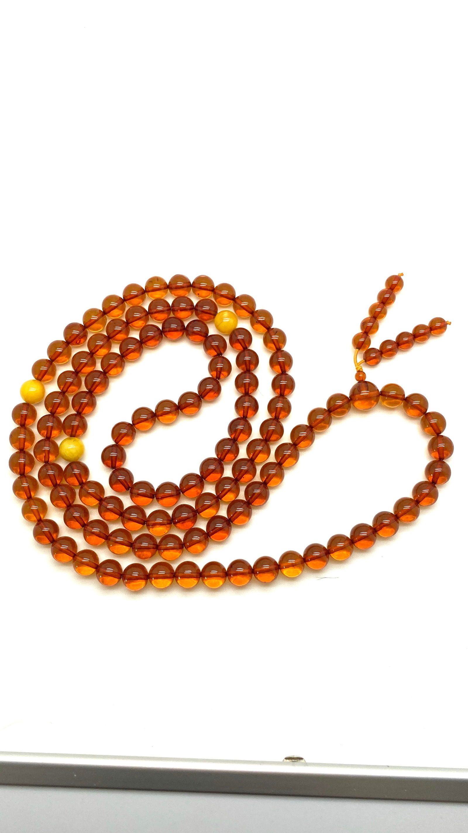 Extraordinary Amber Mala made from Round Amber beads - 6