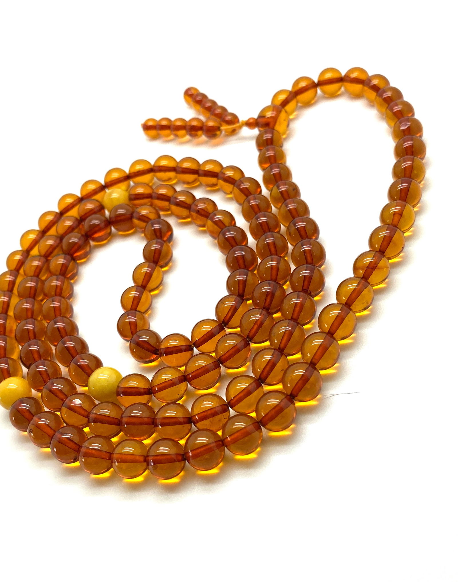 Extraordinary Amber Mala made from Round Amber beads - 7
