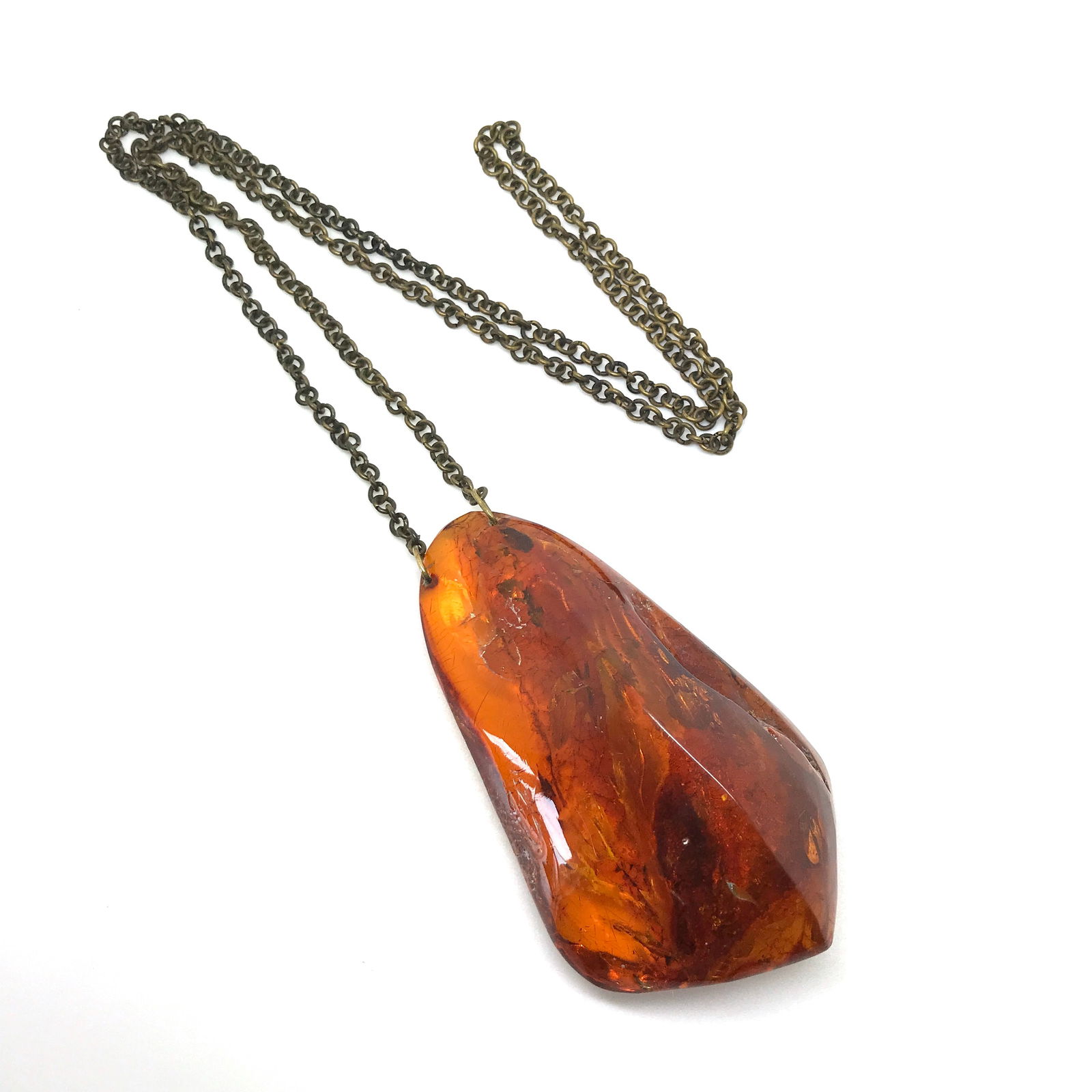 Phenomenal Vintage Amber Pendant shaped like a Drop - 5