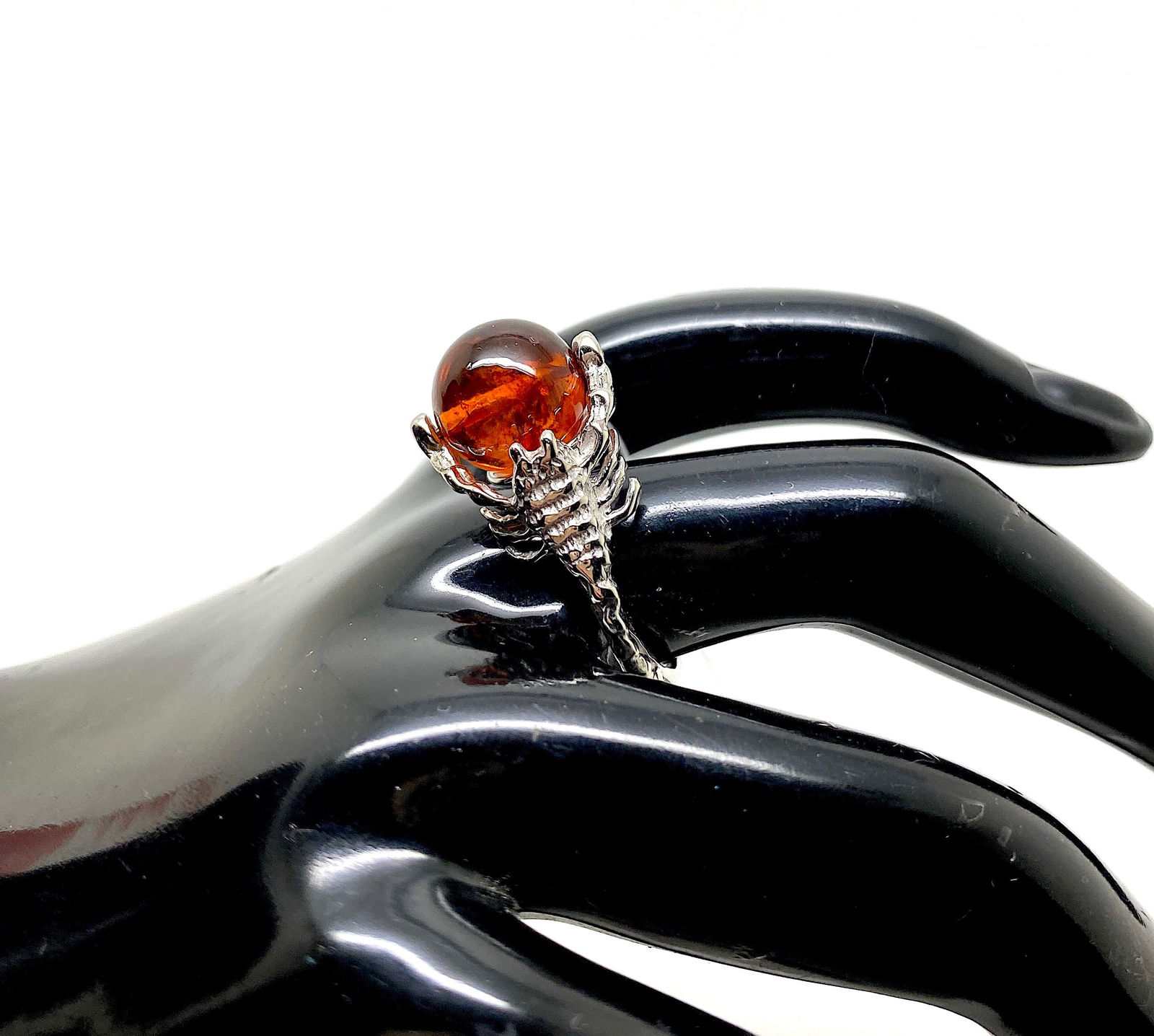 Exquisite Unique Vintage Amber Ring - 2