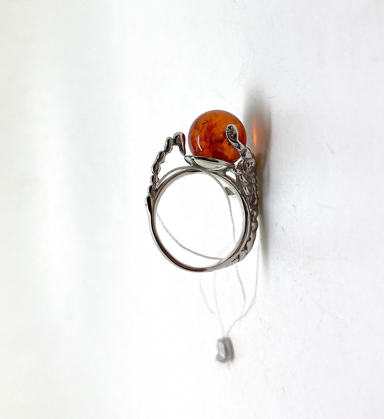 Exquisite Unique Vintage Amber Ring - 5