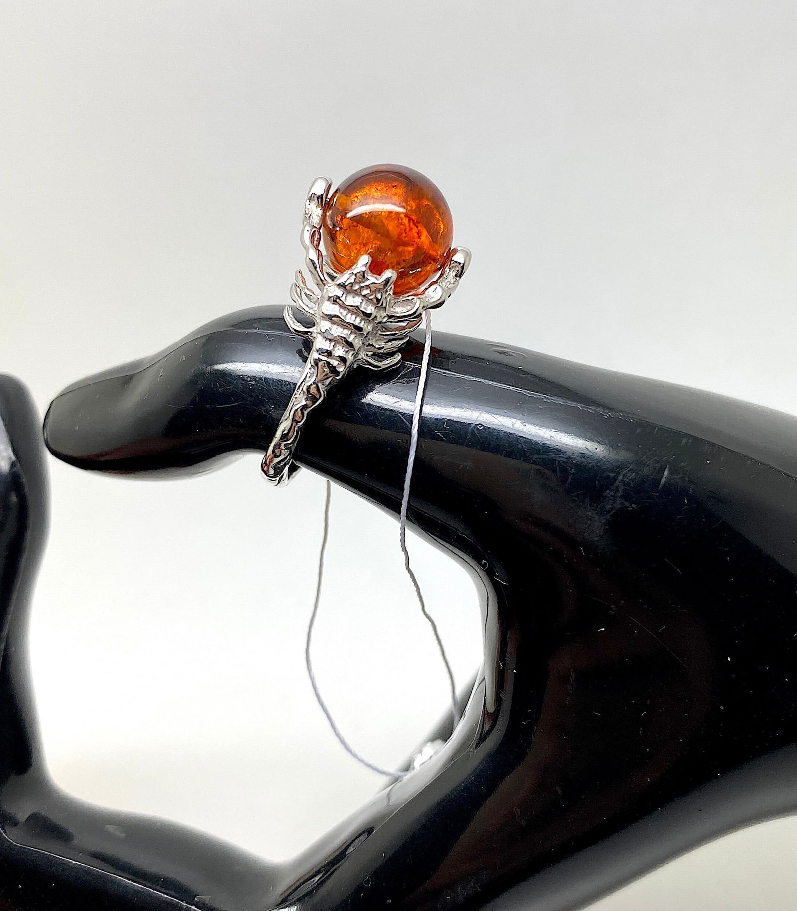 Exquisite Unique Vintage Amber Ring - 7