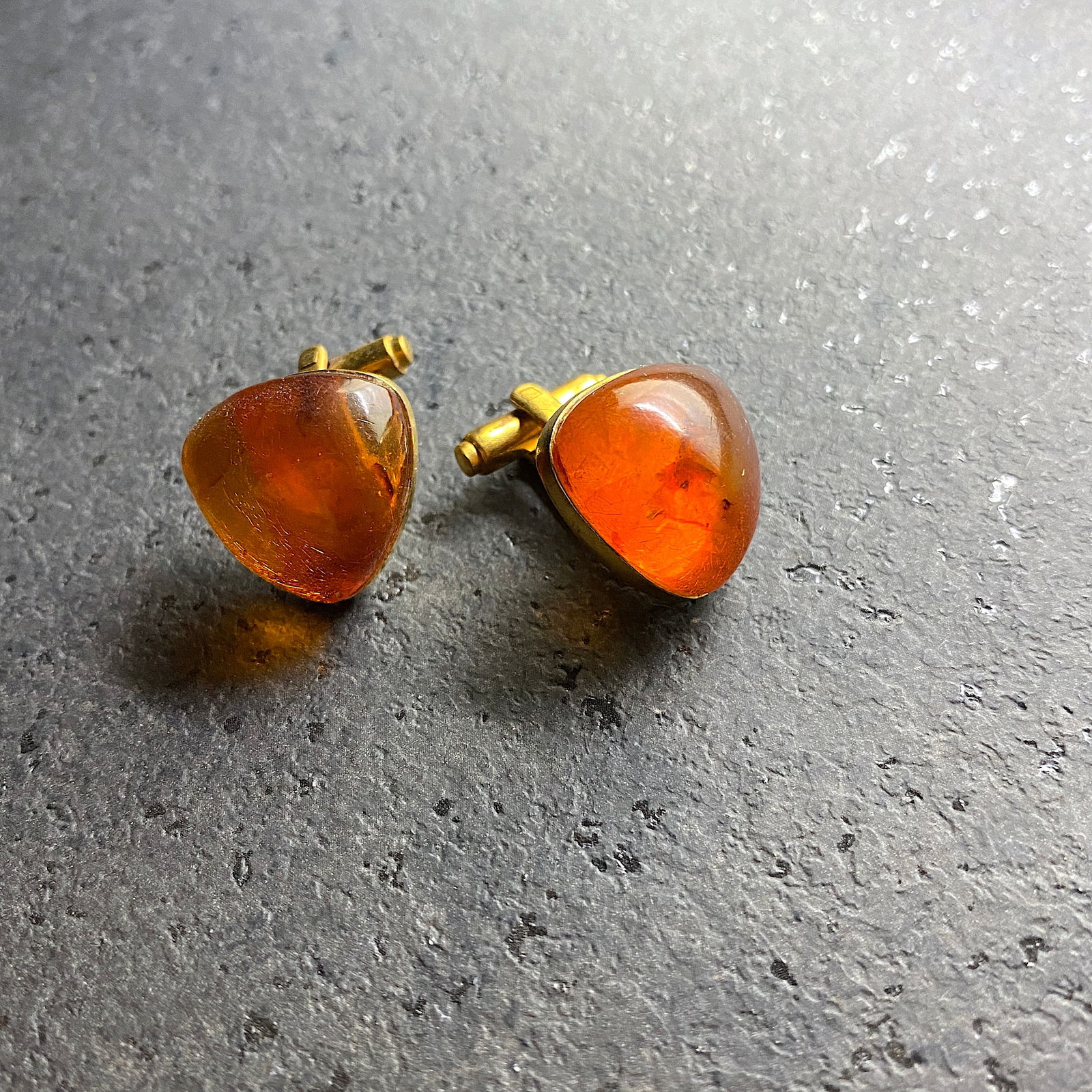 Antique Reuleaux triangle Amber Cufflinks (1 of 9)