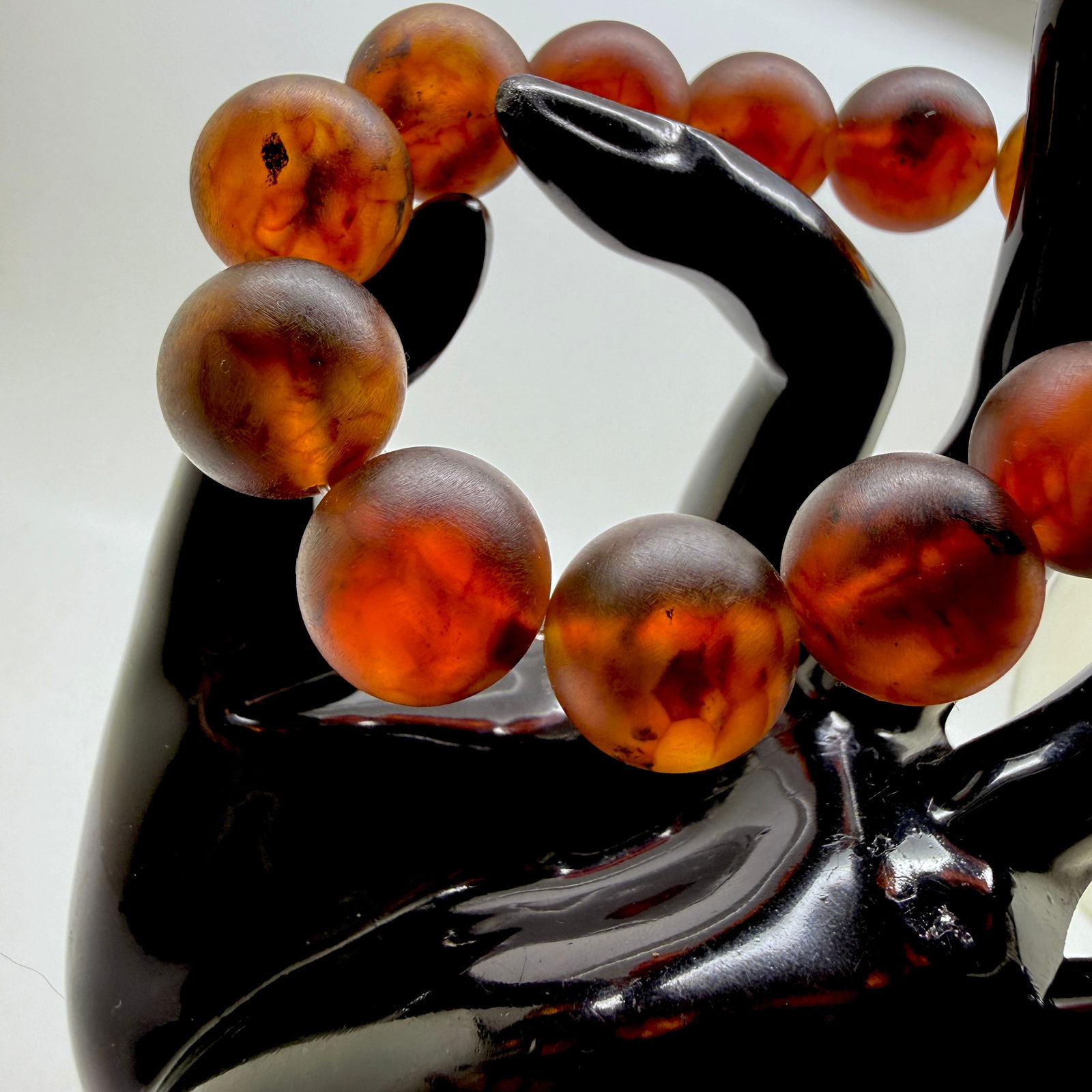 Unique and Phenomenal Amber Bracelet made from Round Amber beads - 5