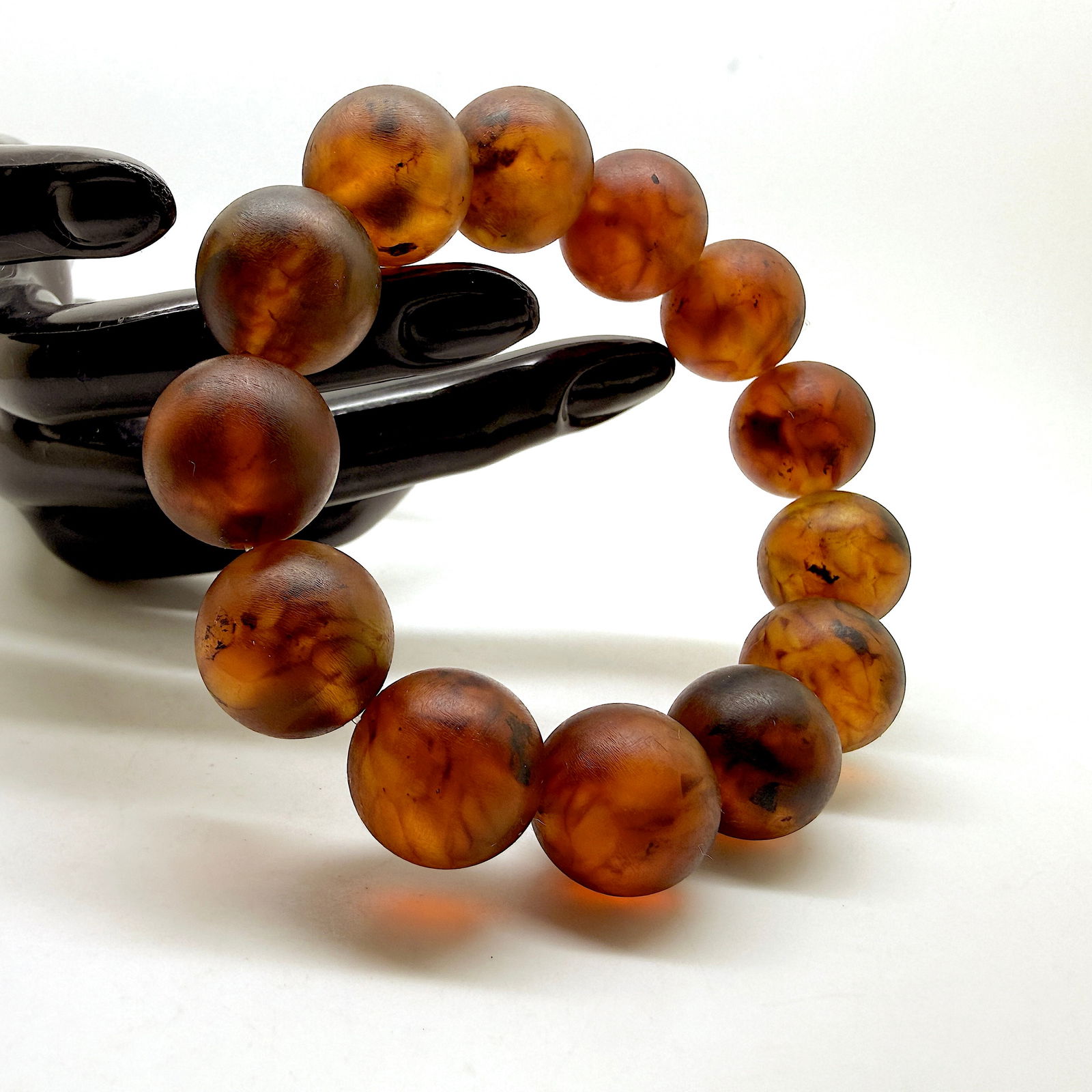 Unique and Phenomenal Amber Bracelet made from Round Amber beads - 7