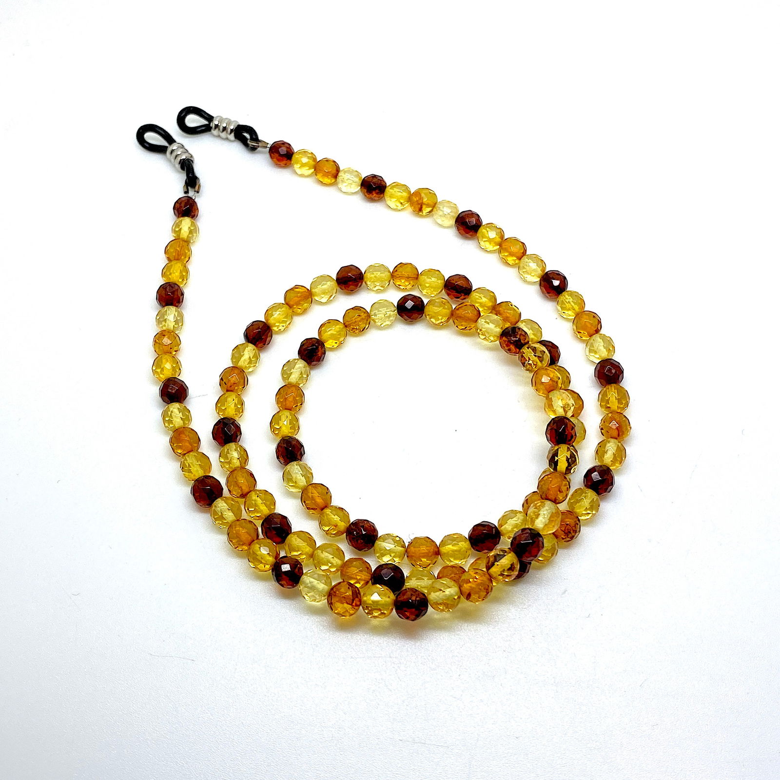 Amber chain for glasses made from Hand Carved Amber beads for glasses (1 of 6)