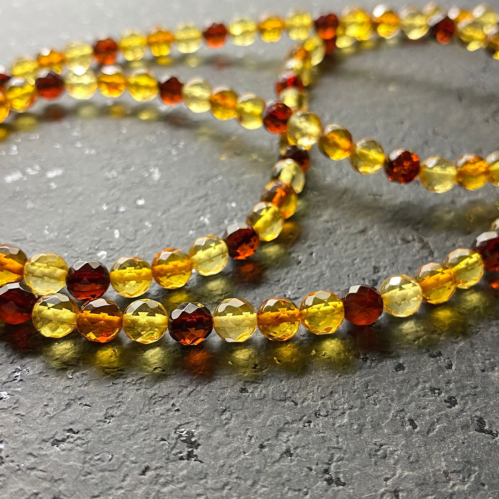 Amber chain for glasses made from Hand Carved Amber beads for glasses - 5