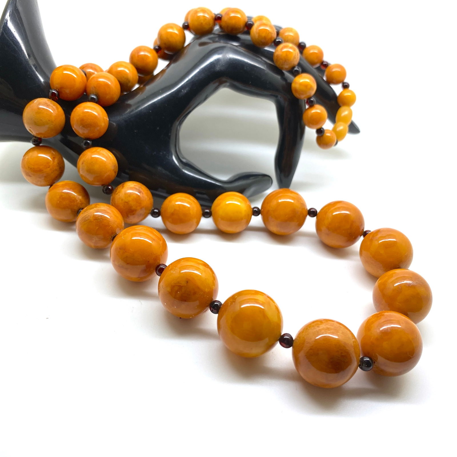 Antique Amber Necklace made from Round Amber beads: Title:Antique Amber Necklace made from Round Amber beads Metal:None Gemstone:Amber Weight:75.52 g Size:Size: 720.0 x 19.0 x 19.0 mm Size: 28.346 x 0.748 x 0.748 inches Bead size: From 8.0 to 19.0 mm B