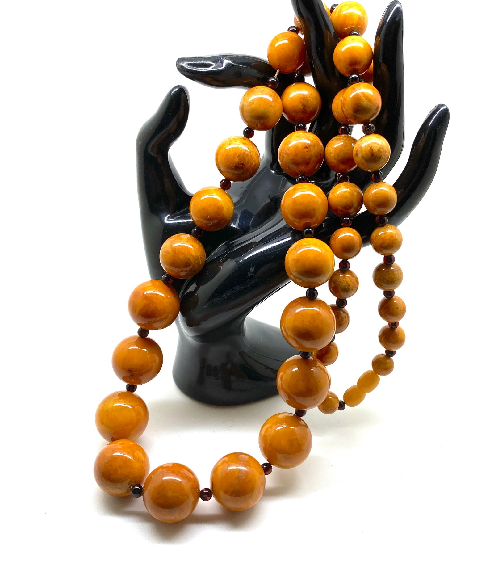 Antique Amber Necklace made from Round Amber beads - 2