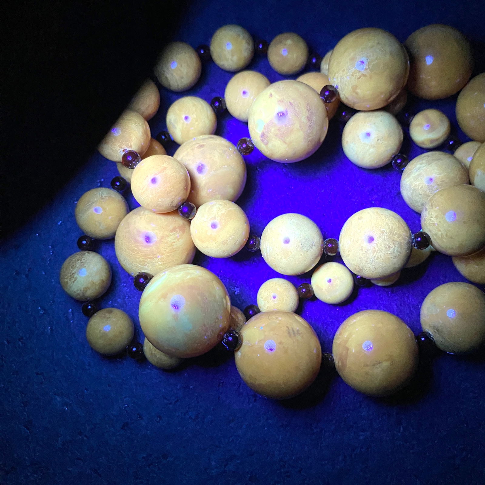 Antique Amber Necklace made from Round Amber beads - 9