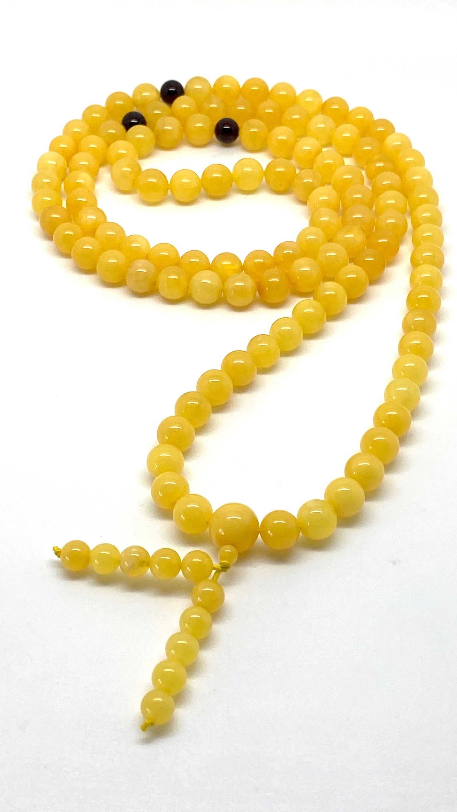 Exquisite Amber Mala made from Round Amber beads - 6