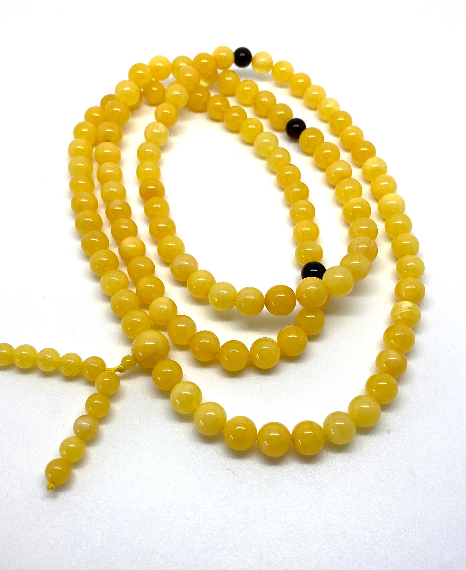 Exquisite Amber Mala made from Round Amber beads - 7