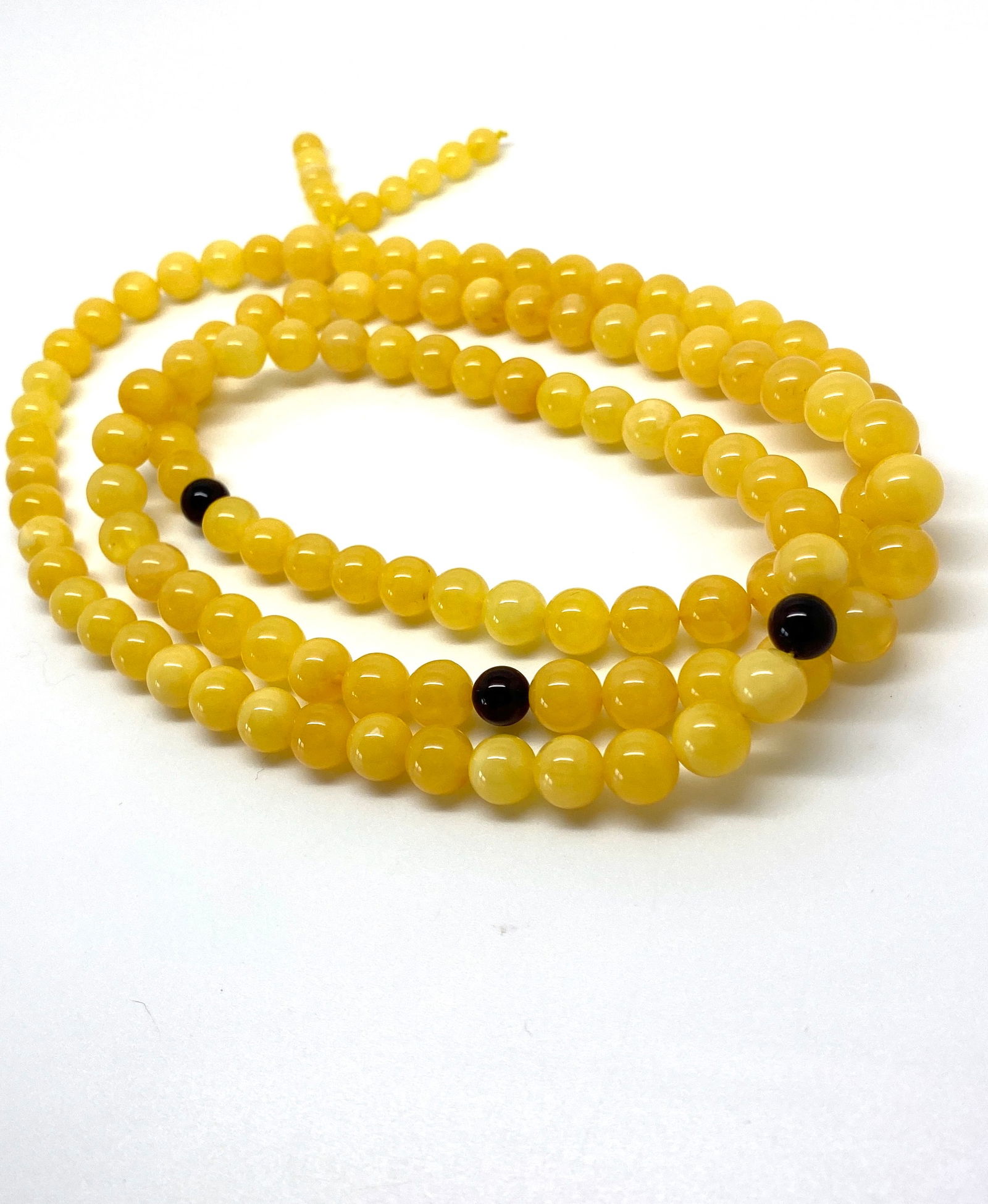 Exquisite Amber Mala made from Round Amber beads - 8