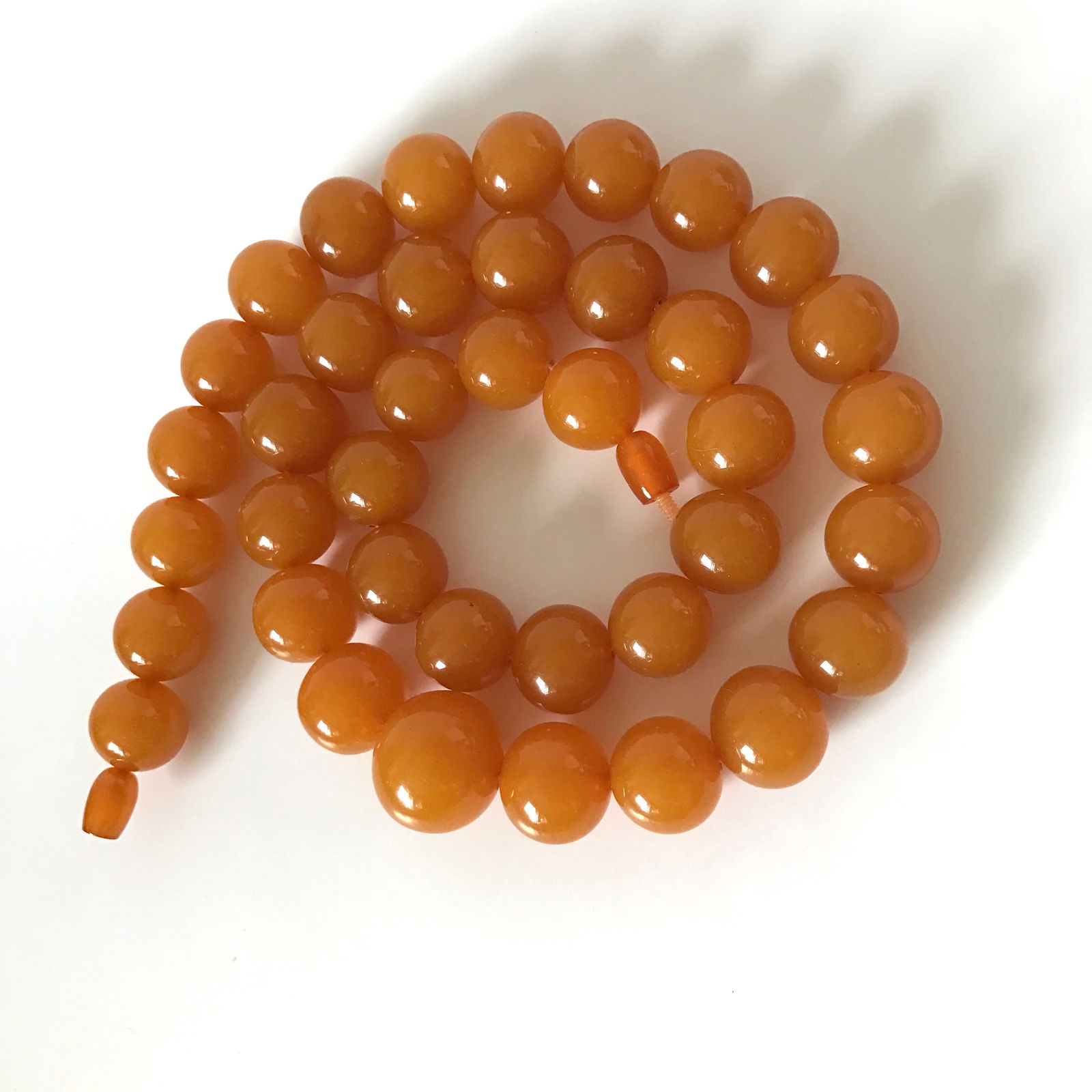 Remarkable Unique Antique Amber Necklace made from Round Amber beads - 8