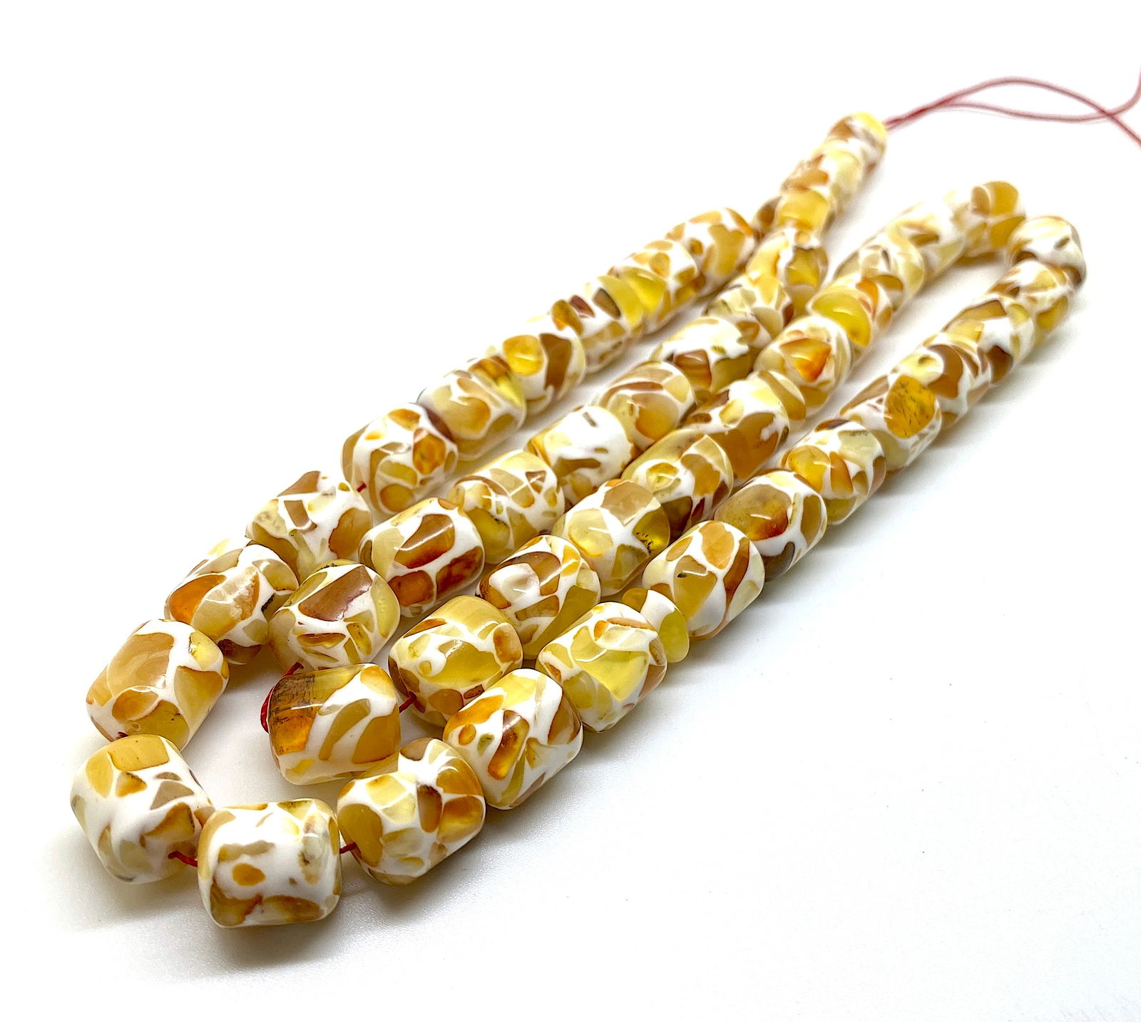 Unique and Phenomenal Amber Tesbih made from Barrel shaped Amber beads - 4