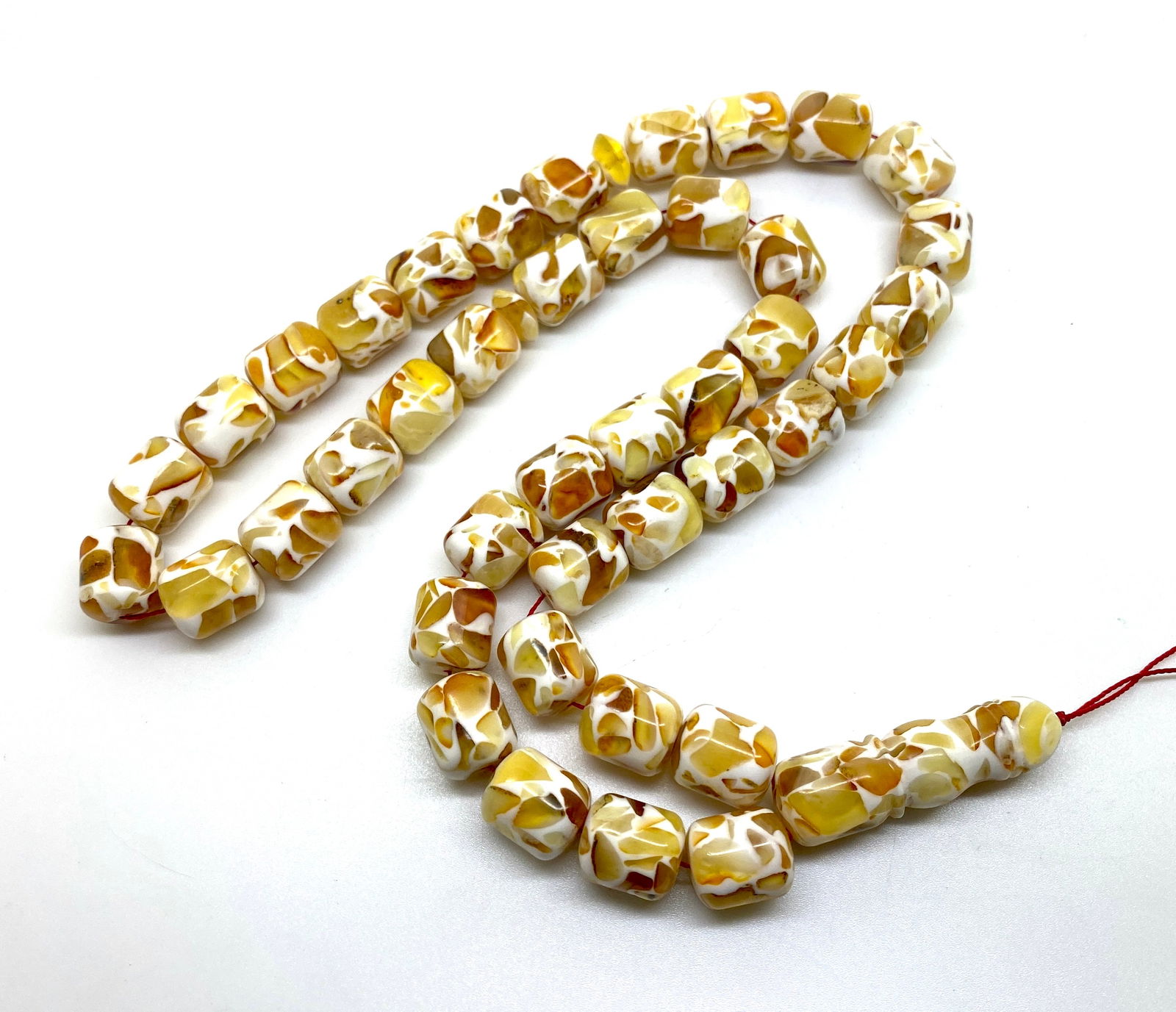 Unique and Phenomenal Amber Tesbih made from Barrel shaped Amber beads - 6