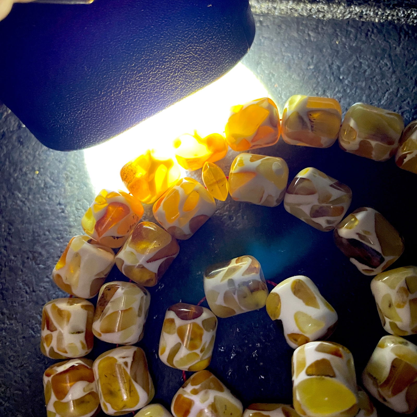 Unique and Phenomenal Amber Tesbih made from Barrel shaped Amber beads - 9