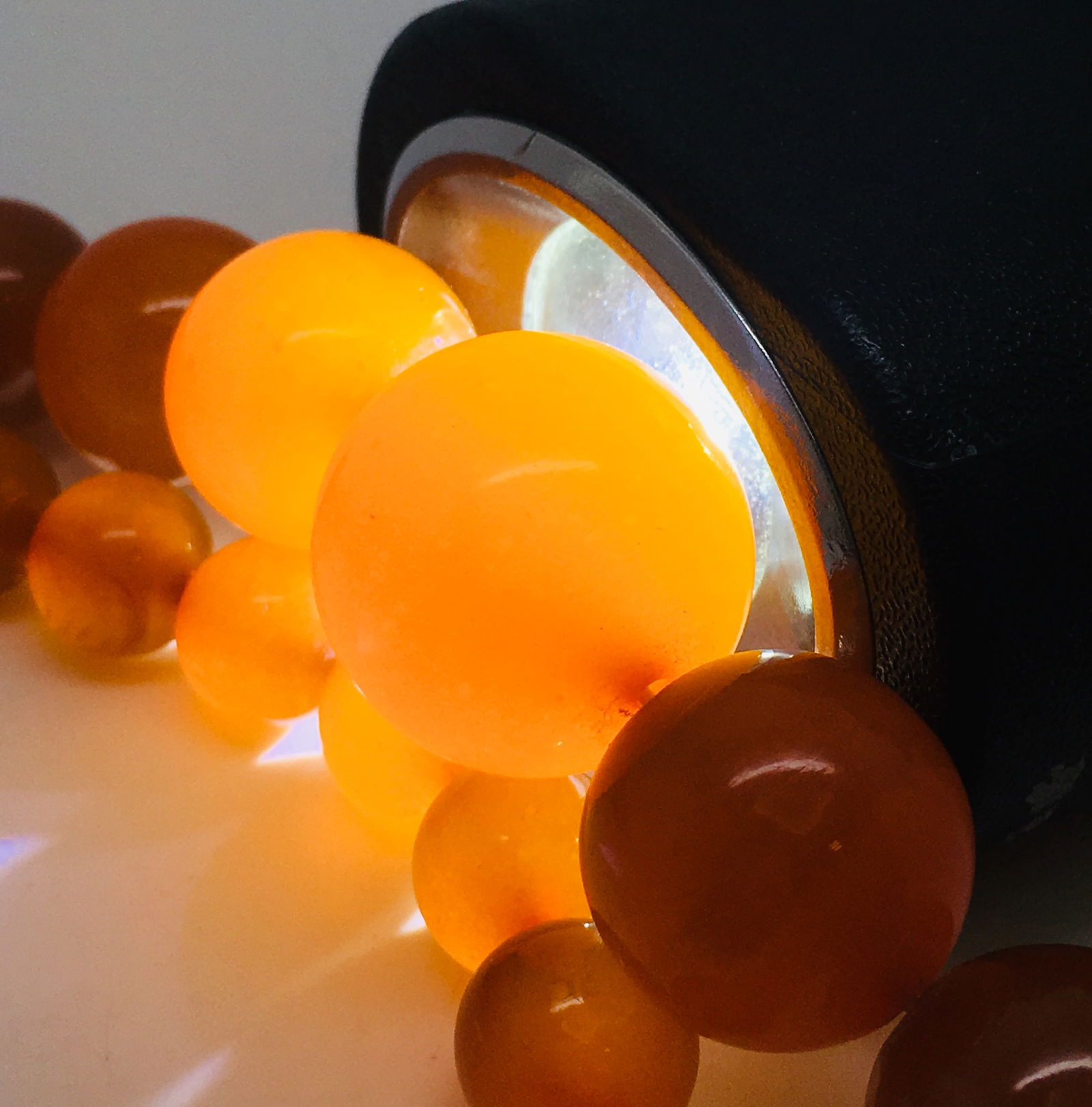 Staggering Unique Vintage Amber Necklace made from Round Amber beads - 8