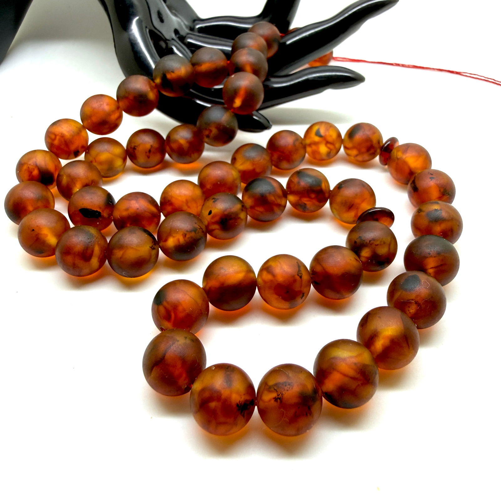 Magnificent Amber Tesbih made from Round Amber beads - 10