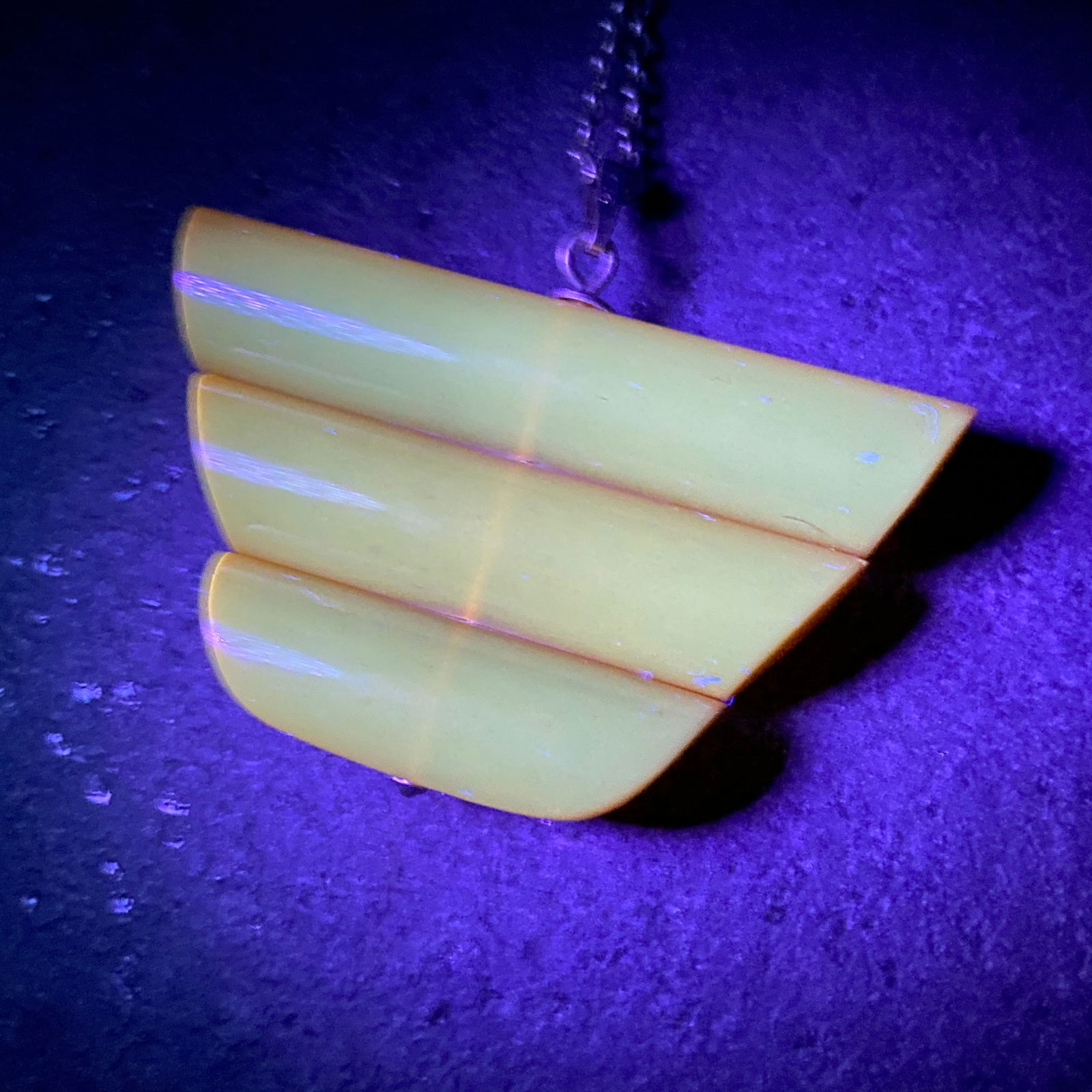 Antique Amber Pendant with chain, shaped like an Ornament - 5