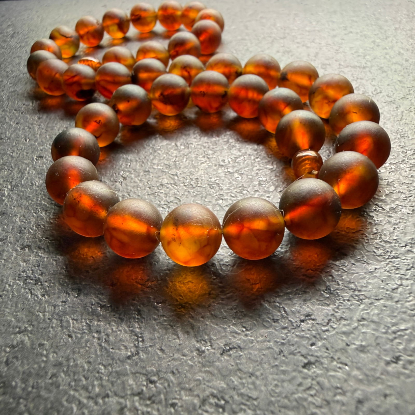 Grand Amber Necklace made from Round Amber beads - 10