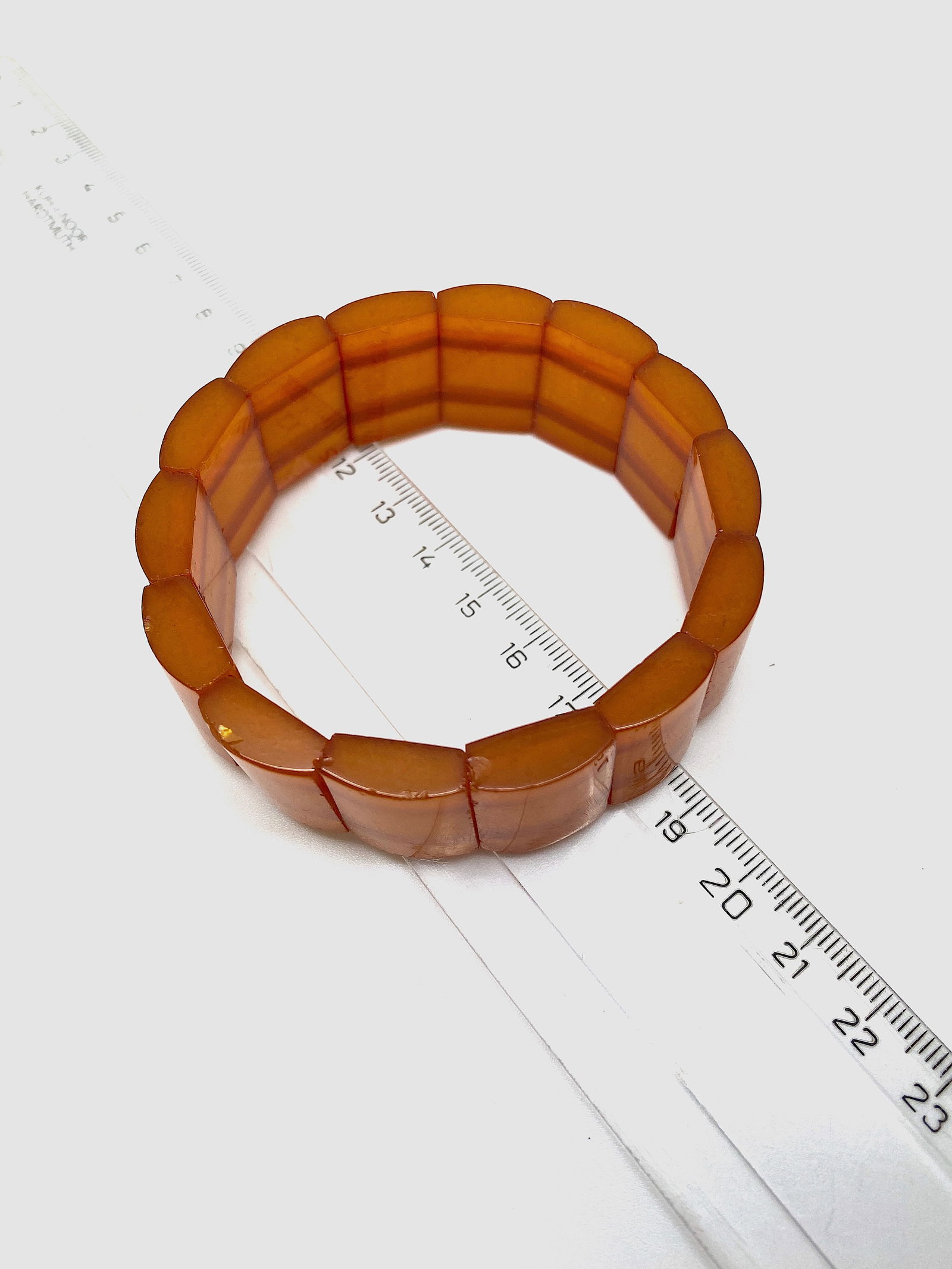 Alluring Vintage Amber Bracelet made from Plate like Amber beads - 5