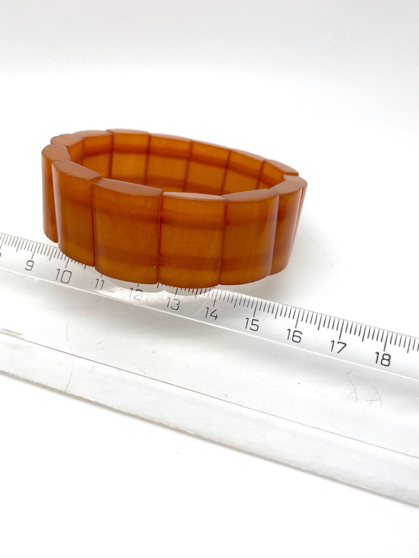 Alluring Vintage Amber Bracelet made from Plate like Amber beads - 6