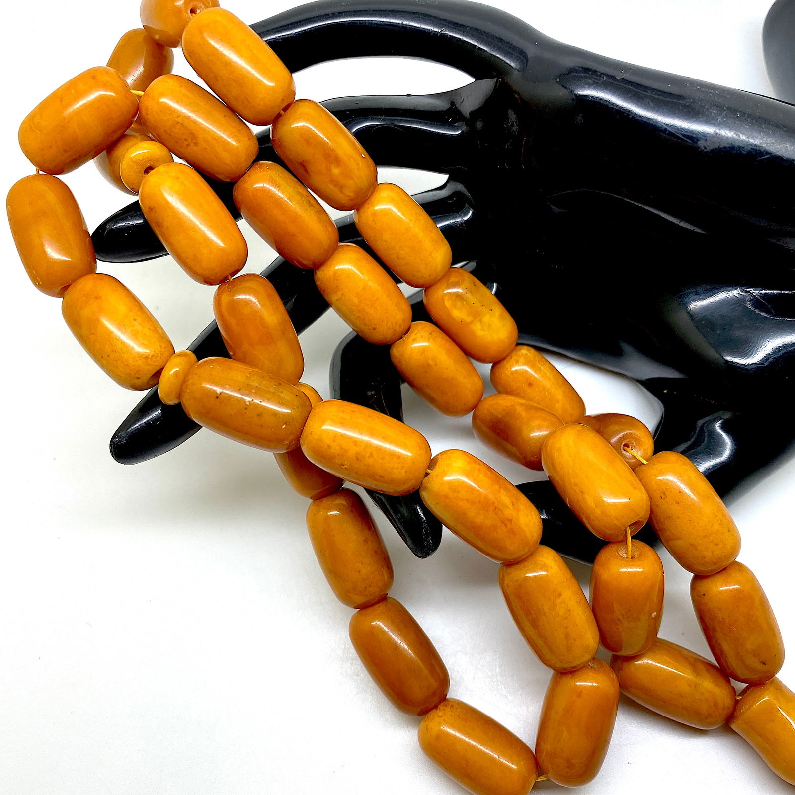 Phenomenal Amber Tesbih made from Barrel shaped Amber beads - 5