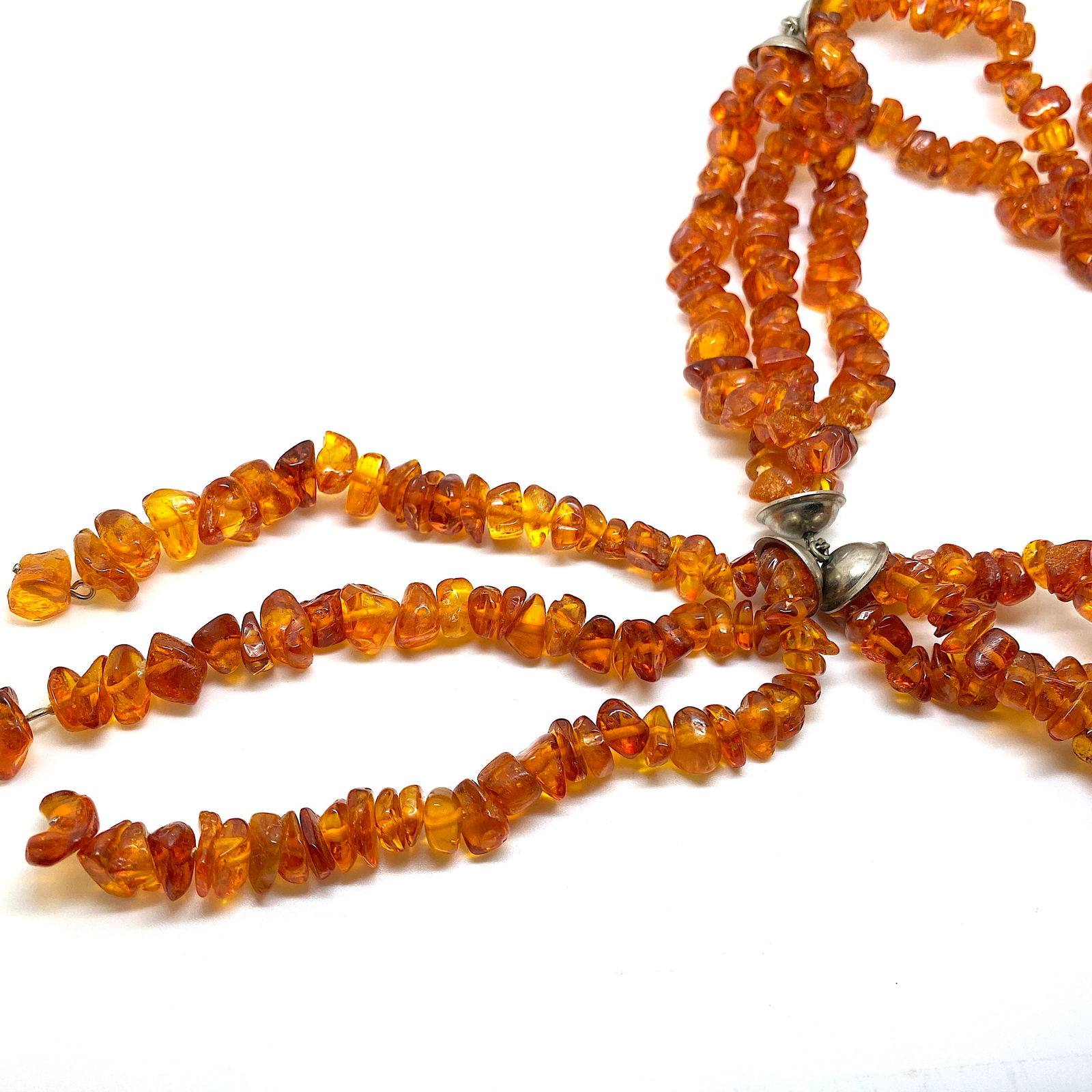 Fascinating Unique Vintage Amber Necklace made from Natural shaped Amber beads - 4