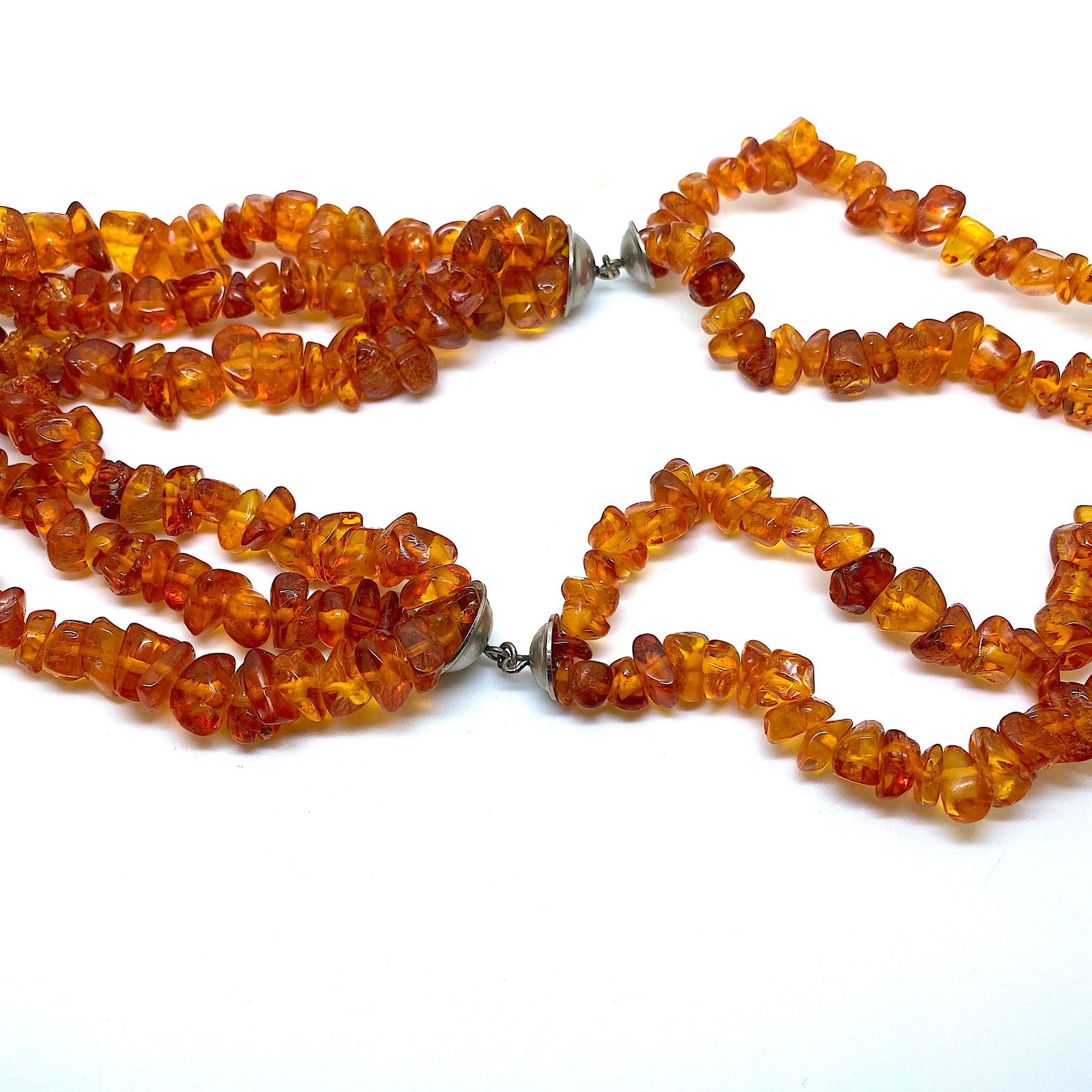 Fascinating Unique Vintage Amber Necklace made from Natural shaped Amber beads - 5