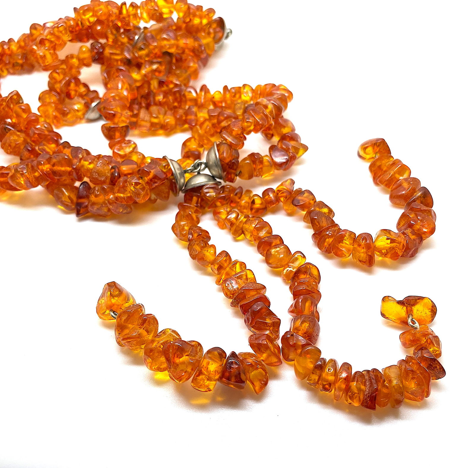 Fascinating Unique Vintage Amber Necklace made from Natural shaped Amber beads - 7