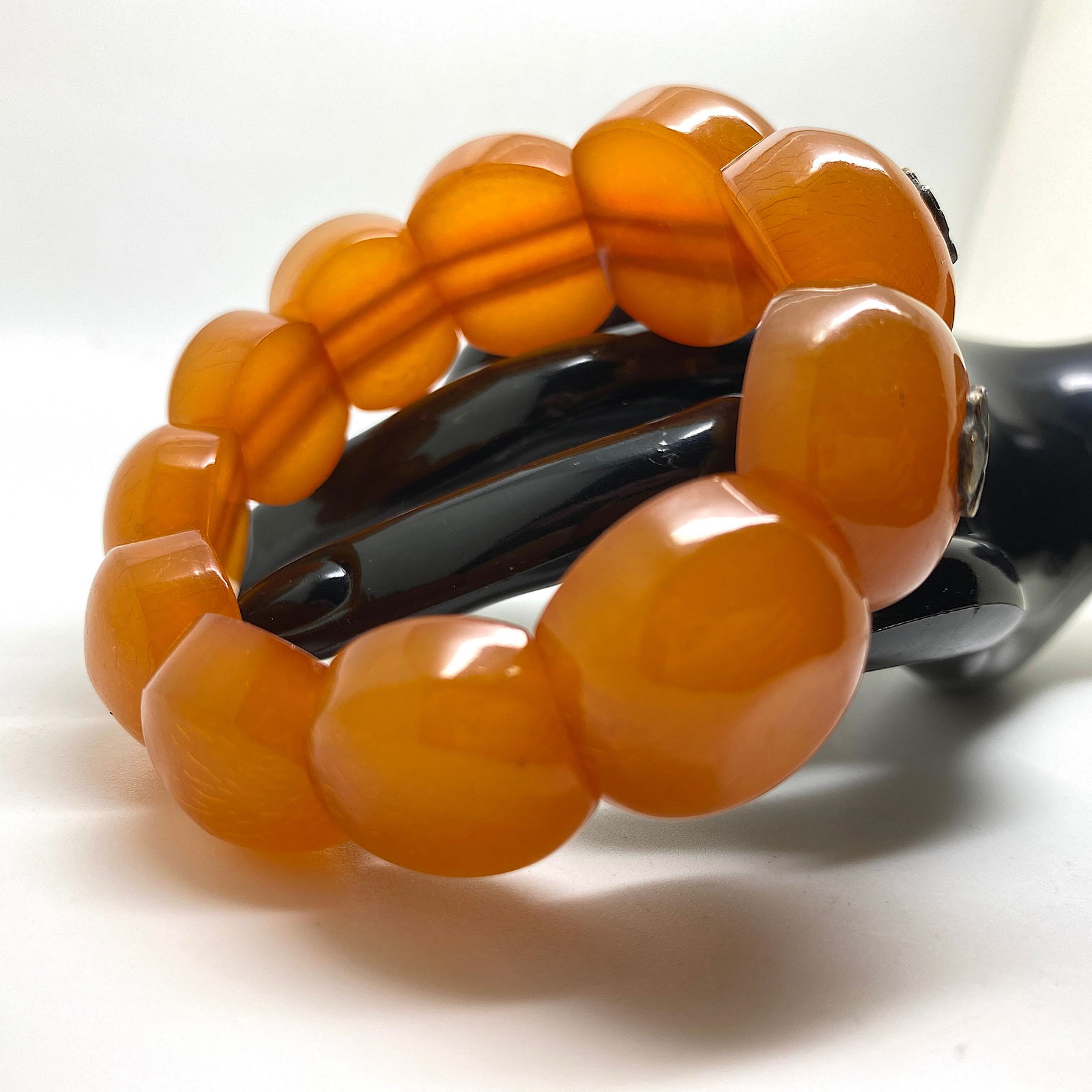 Amazing Unique Vintage Amber Bracelet made from Round Amber beads - 6