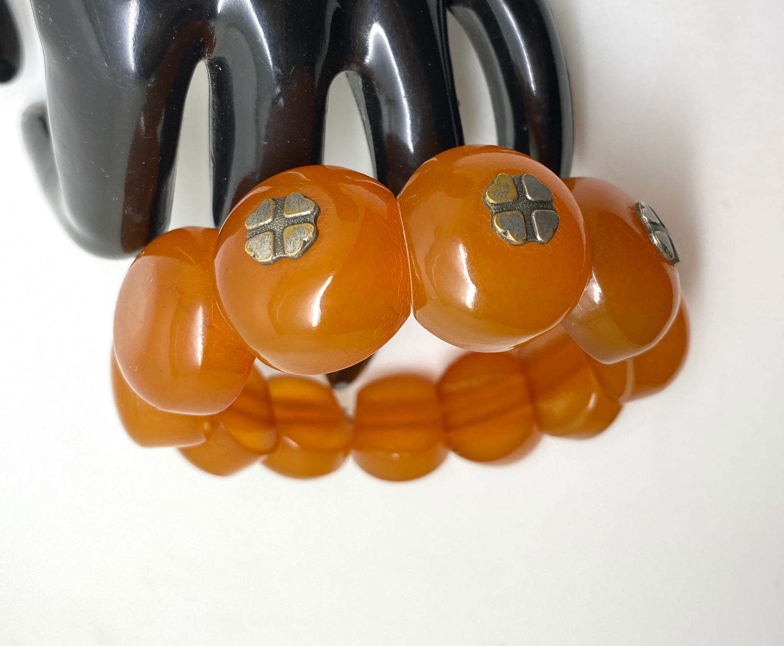 Amazing Unique Vintage Amber Bracelet made from Round Amber beads - 7