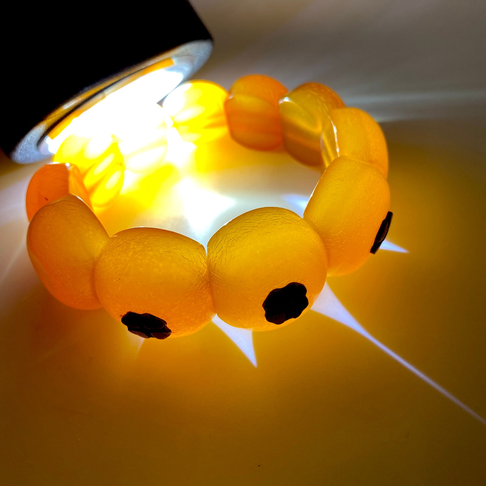 Amazing Unique Vintage Amber Bracelet made from Round Amber beads - 9