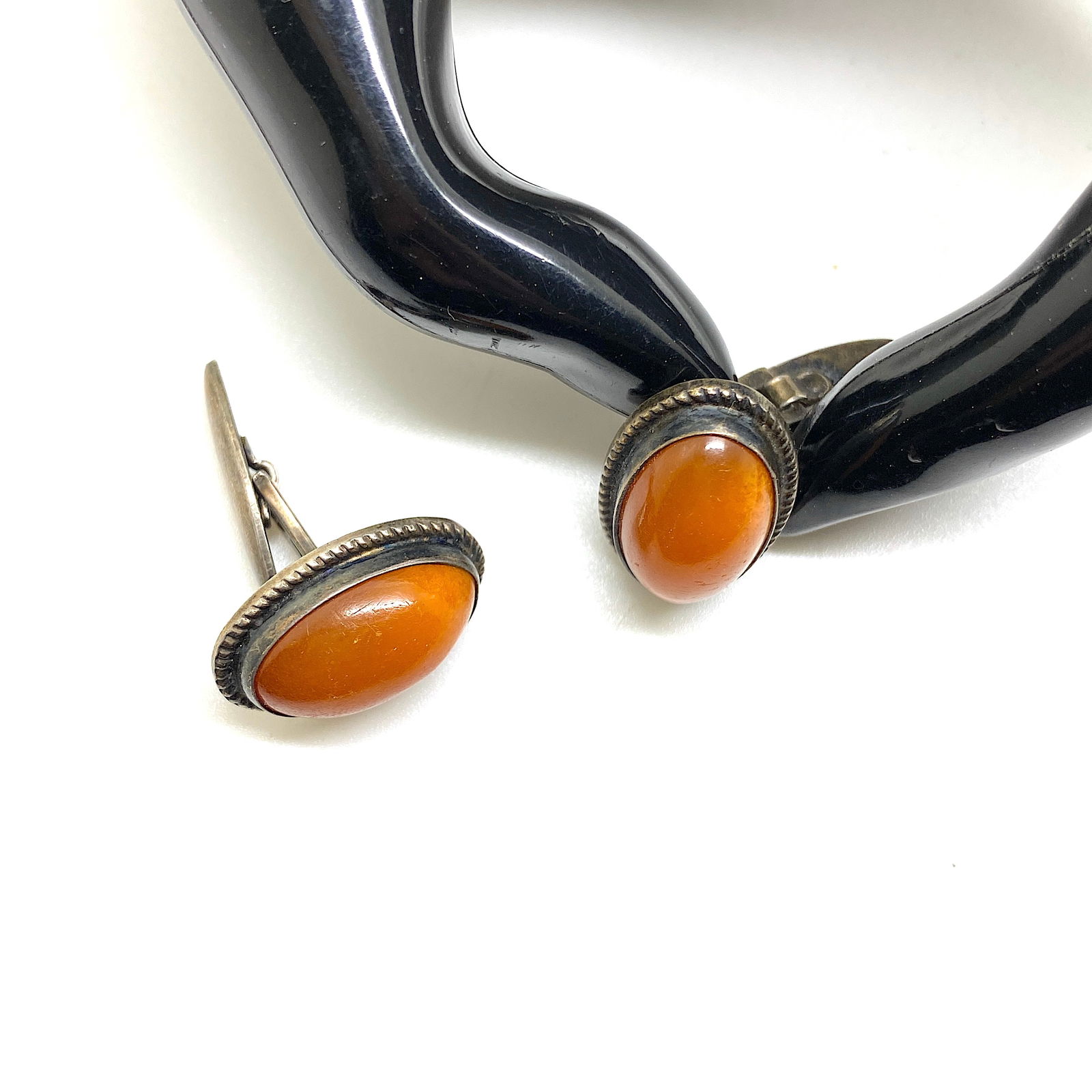 Phenomenal Vintage Amber Cufflinks - 5