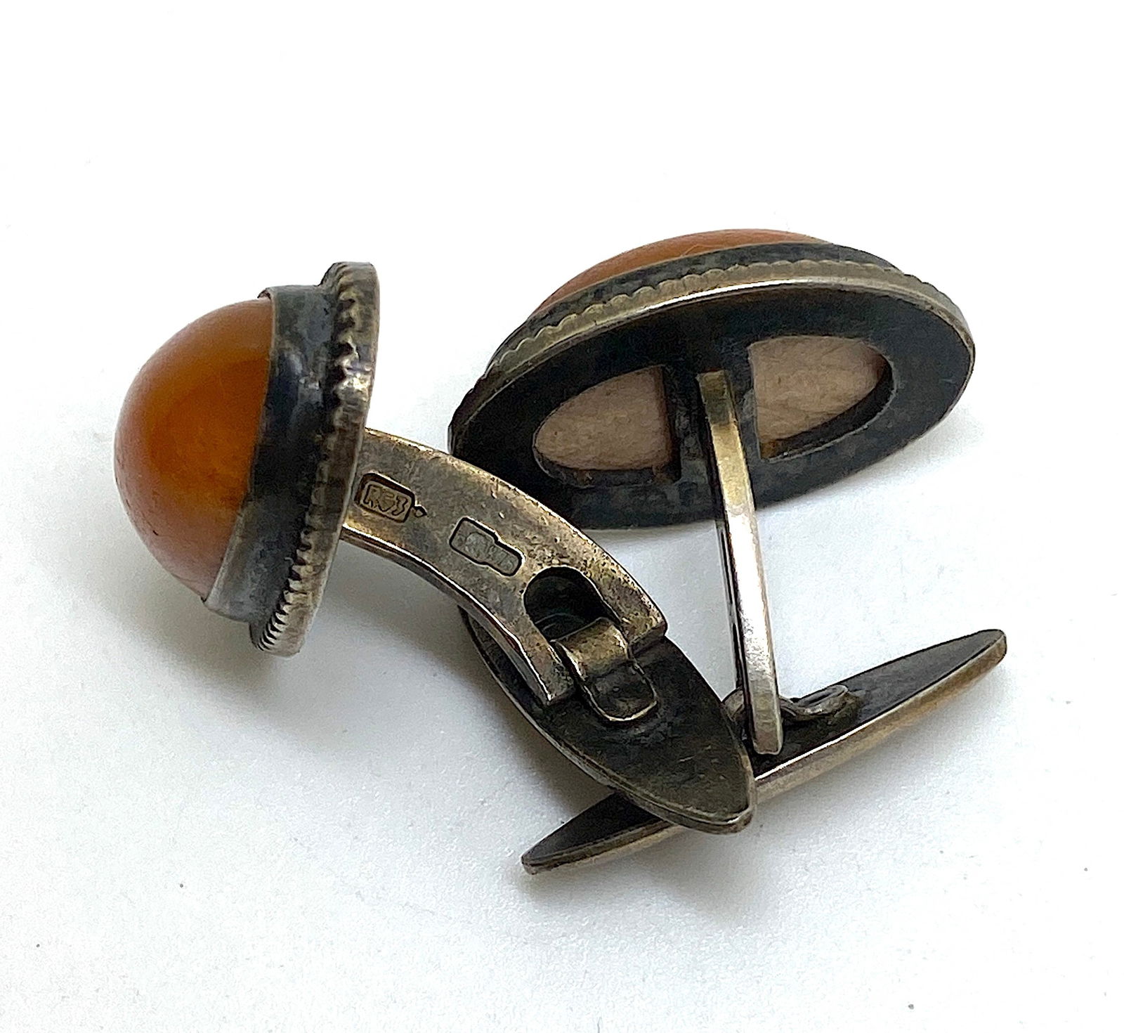 Phenomenal Vintage Amber Cufflinks - 6