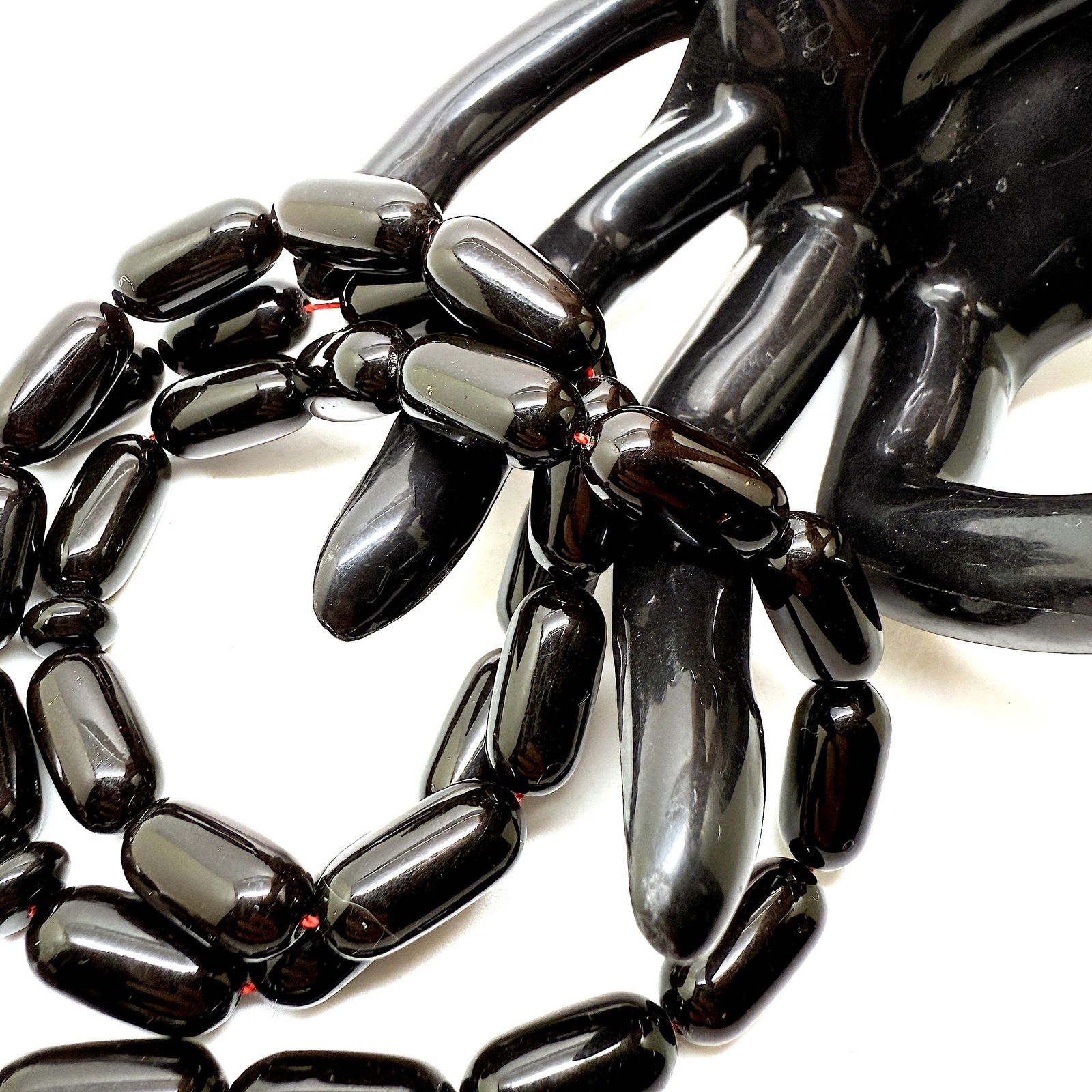 Alluring Vintage Amber Tesbih made from Capsule shaped Amber beads - 12