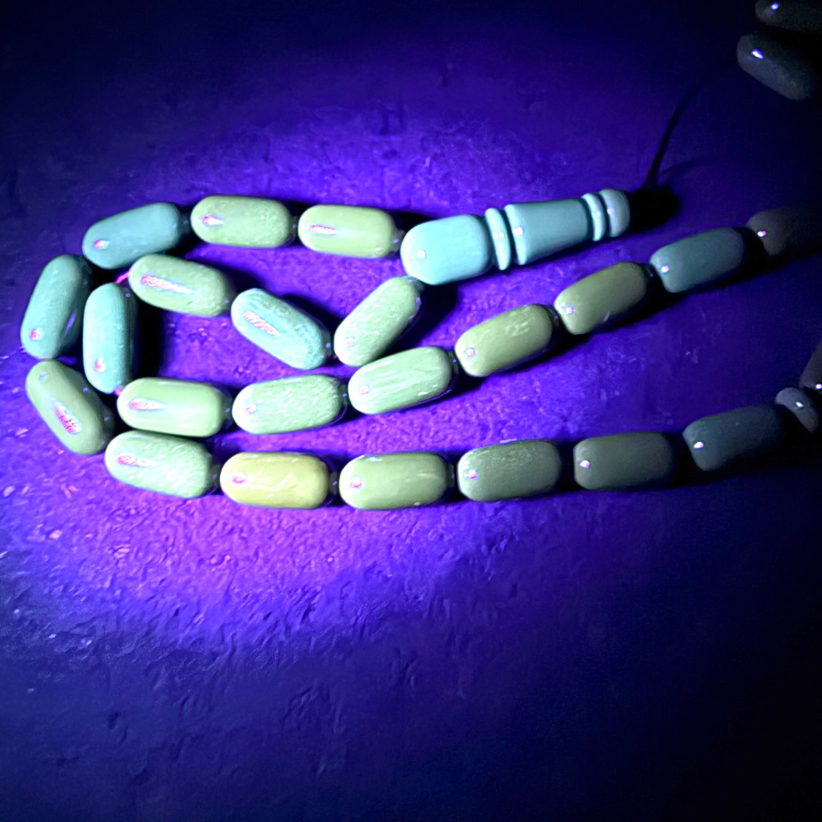 Alluring Vintage Amber Tesbih made from Capsule shaped Amber beads - 8